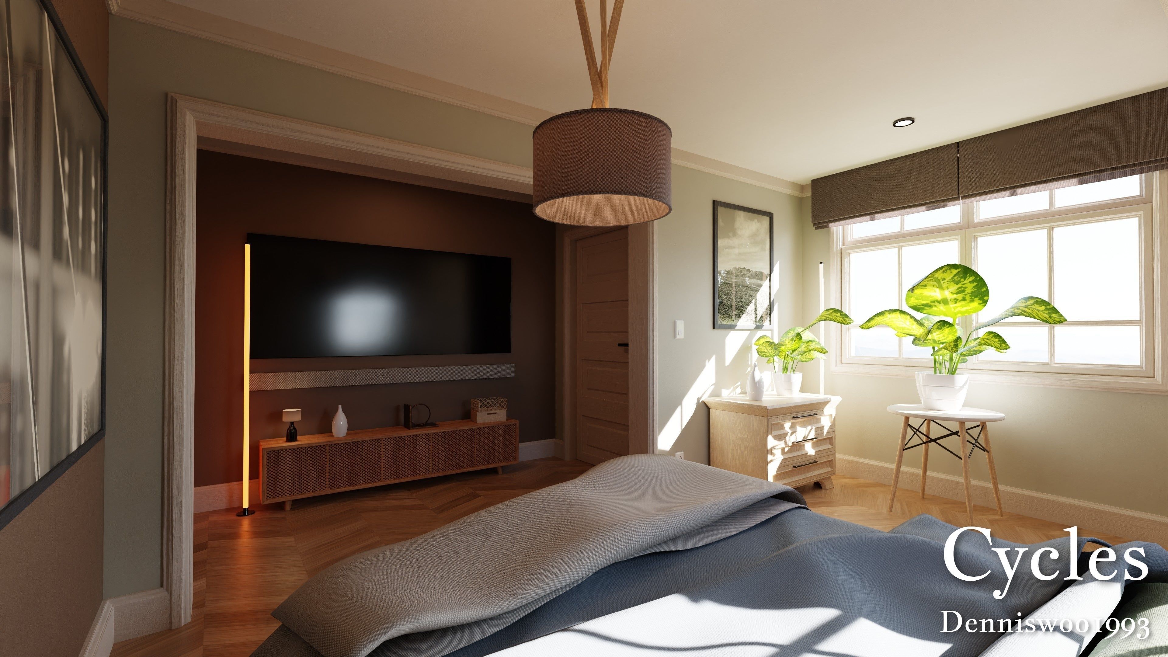 Modular Classic Style American House 16 Low-poly 3D model_10