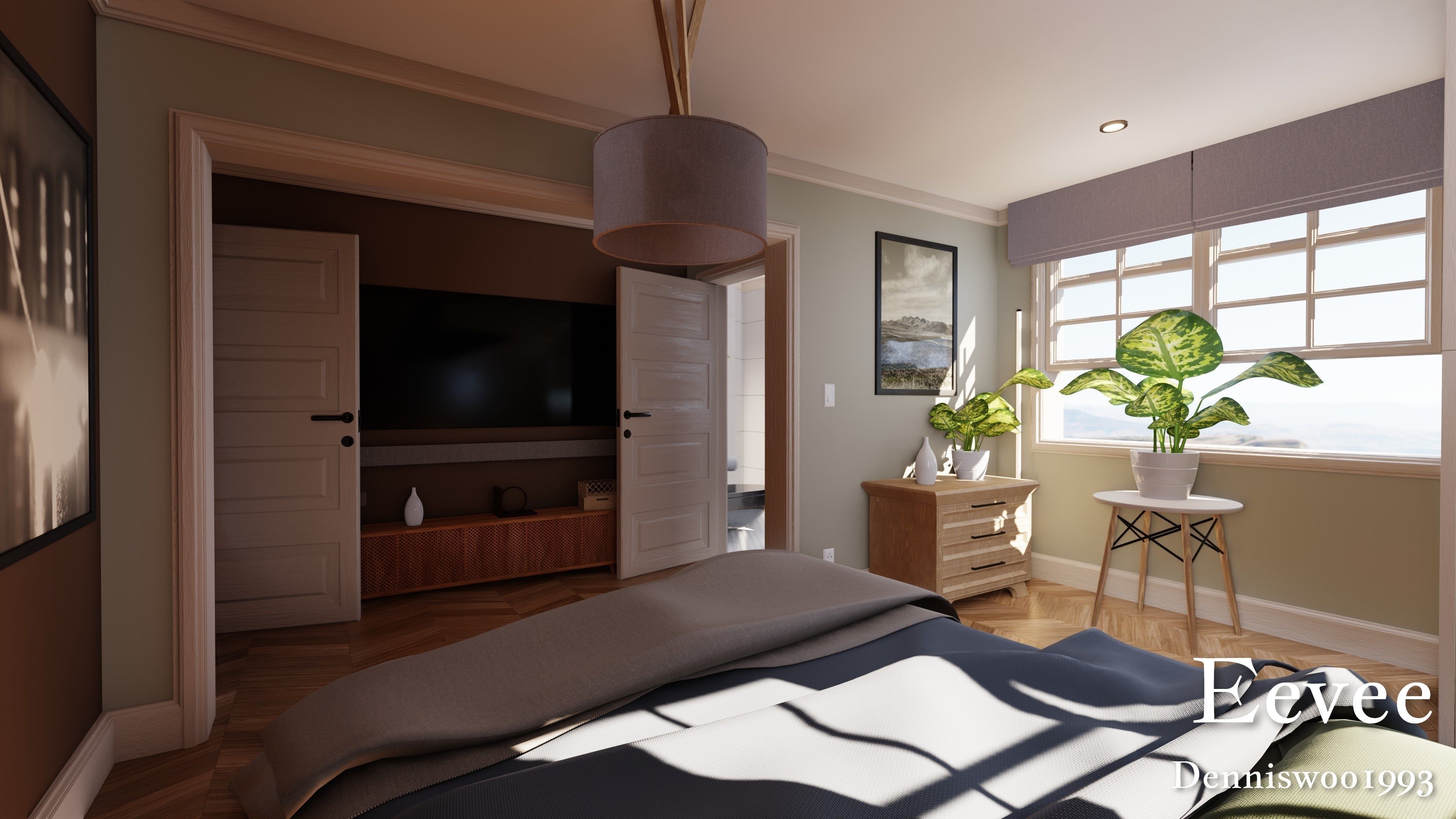 Modular Classic Style American House 16 Low-poly 3D model_37