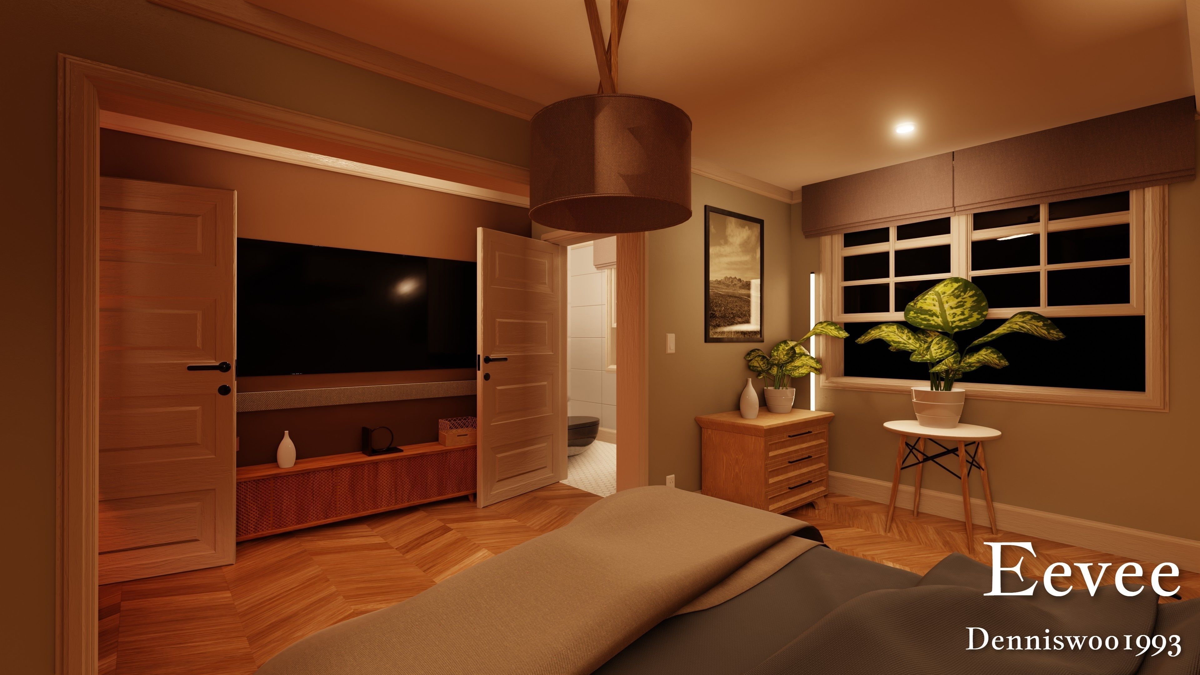 Modular Classic Style American House 16 Low-poly 3D model_44