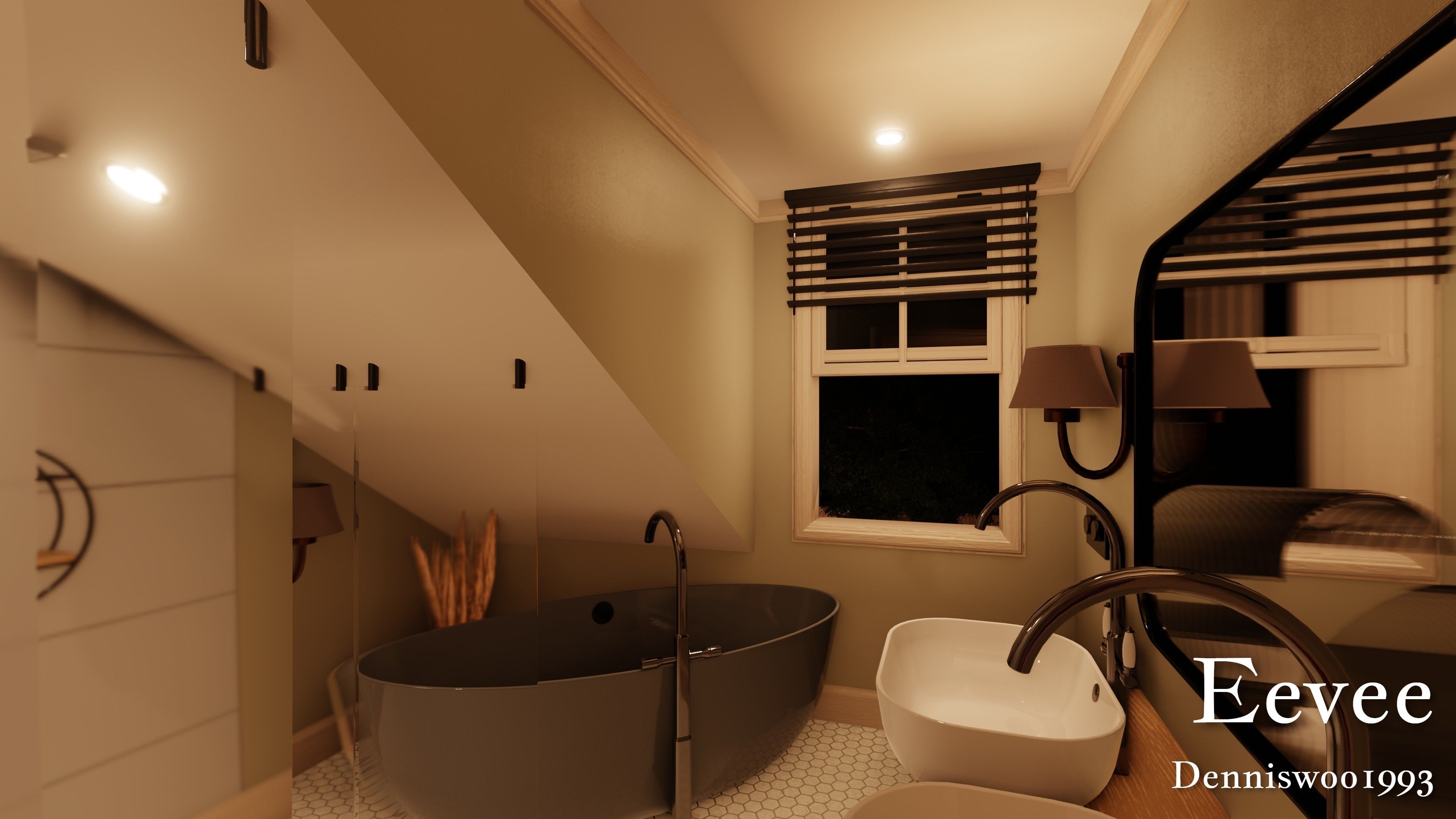 Modular Classic Style American House 16 Low-poly 3D model_45