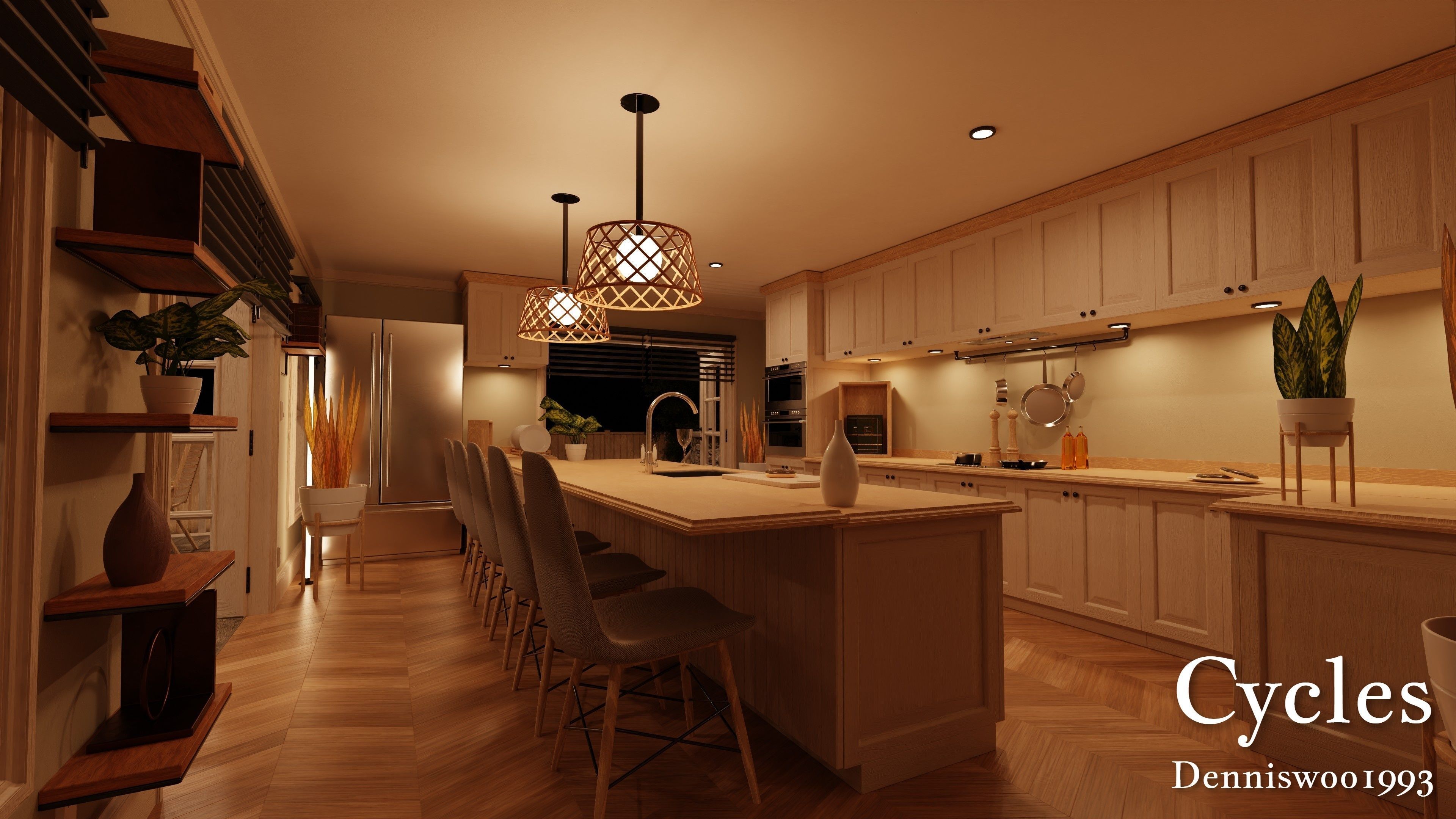 Modular Classic Style American House 16 Low-poly 3D model_24