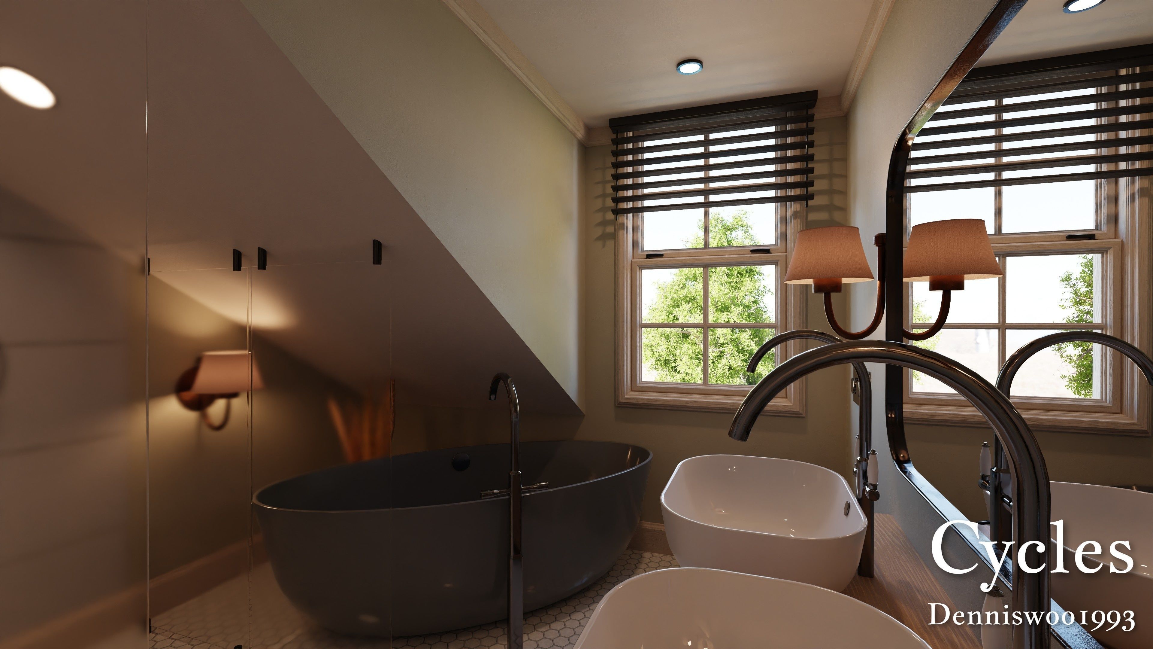 Modular Classic Style American House 16 Low-poly 3D model_13