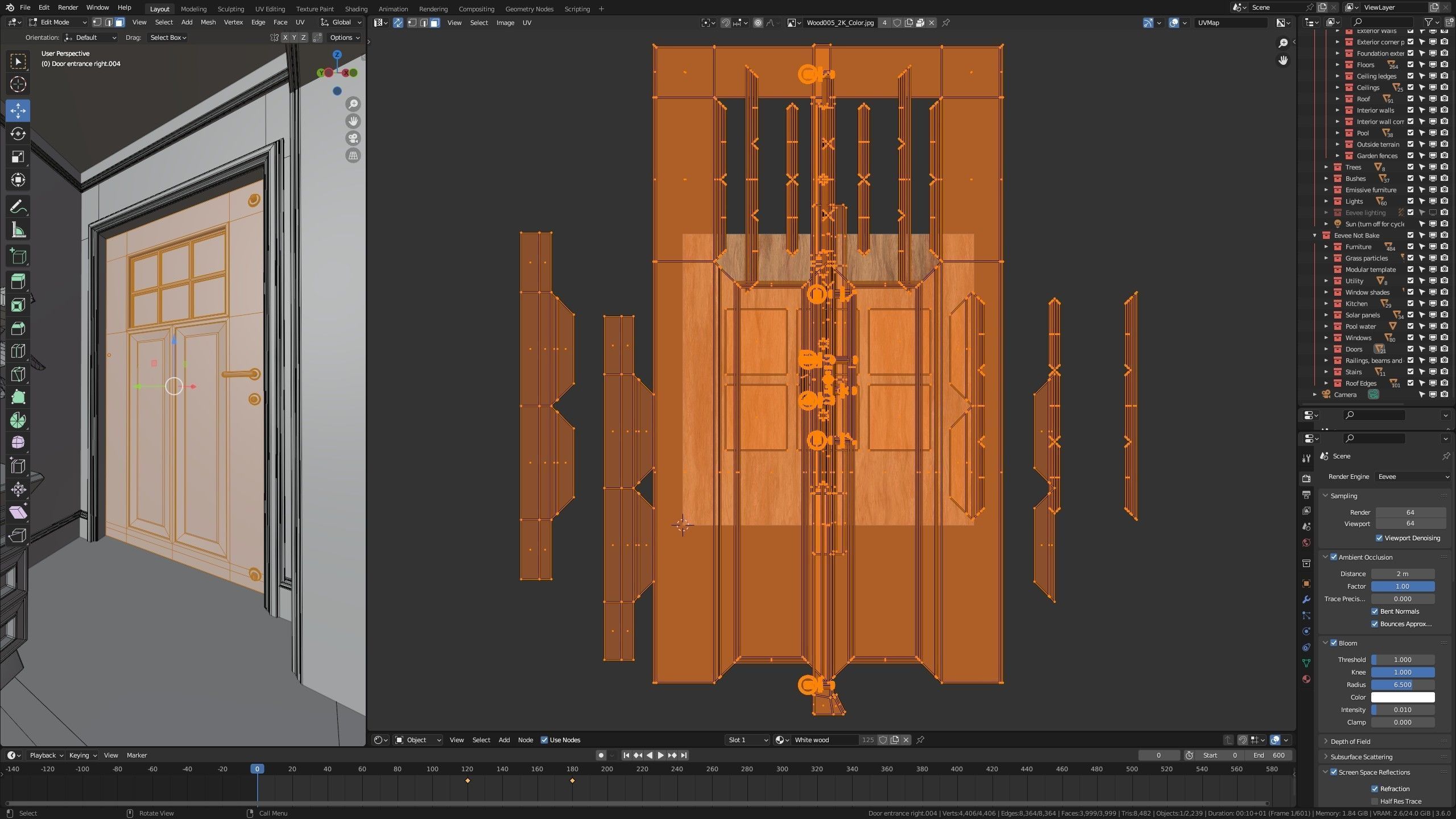 Modular Classic Style American House 16 Low-poly 3D model_49