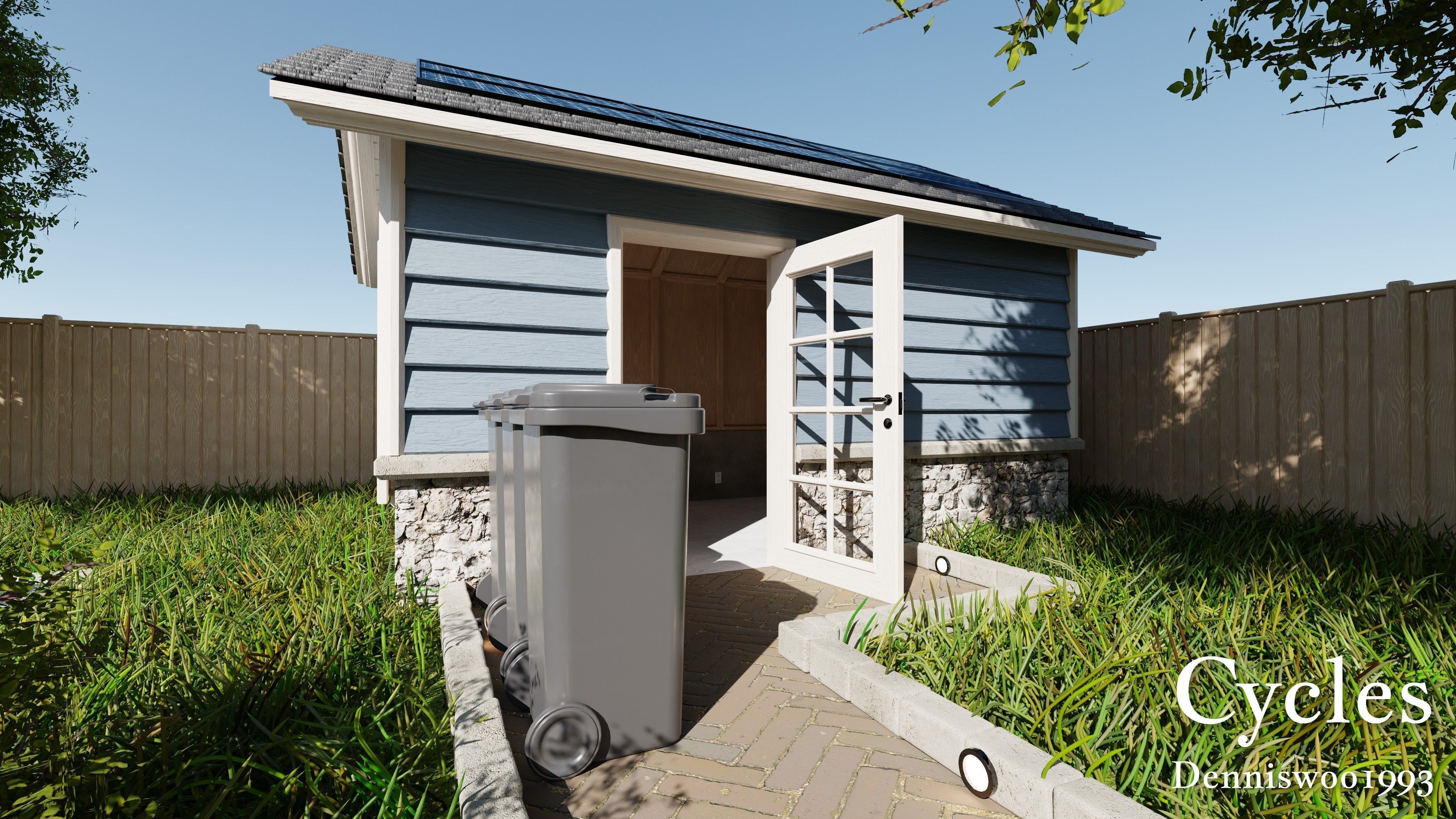 Modular Classic Style American House 16 Low-poly 3D model_19