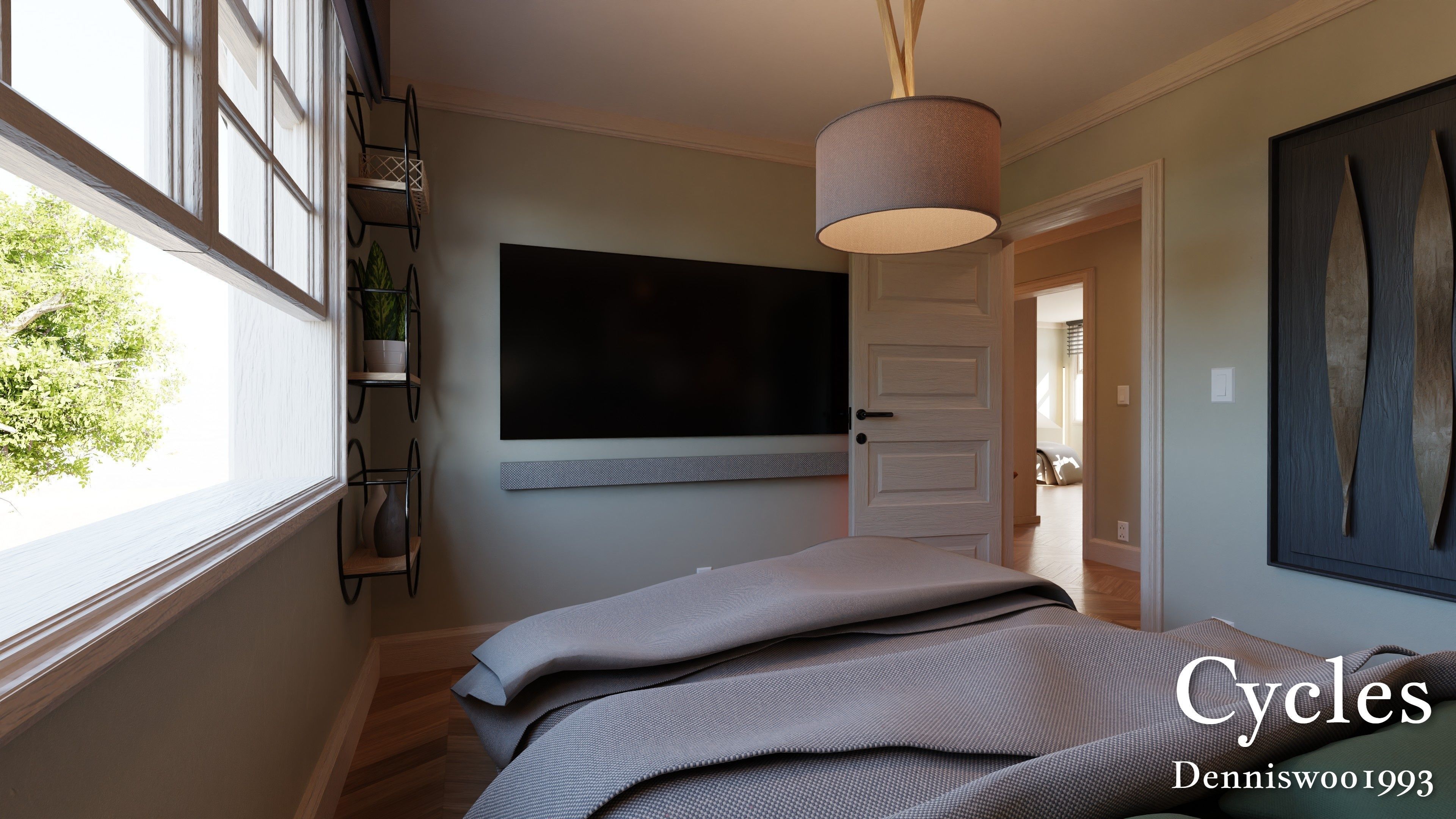 Modular Classic Style American House 16 Low-poly 3D model_18