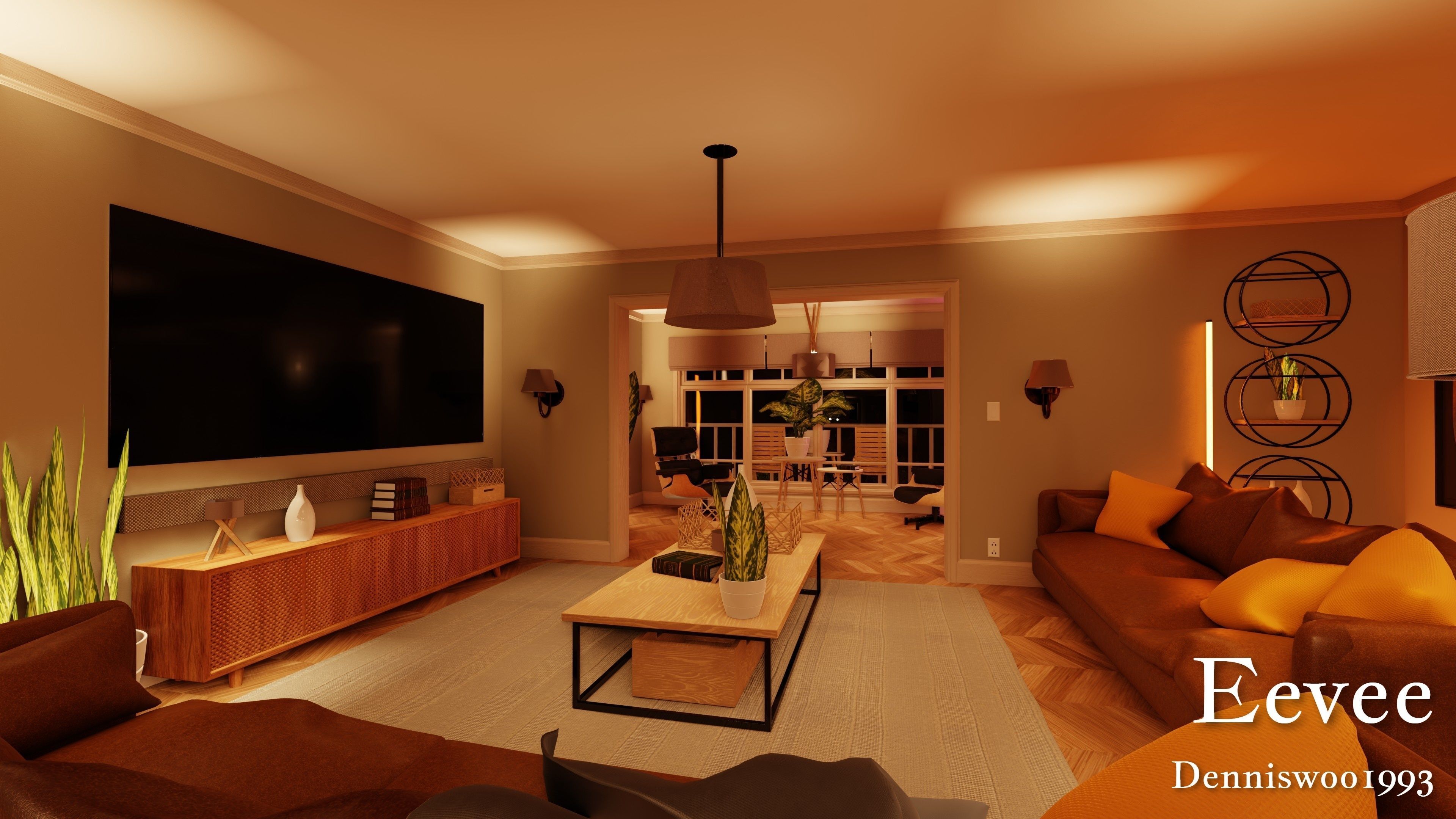 Modular Classic Style American House 16 Low-poly 3D model_40