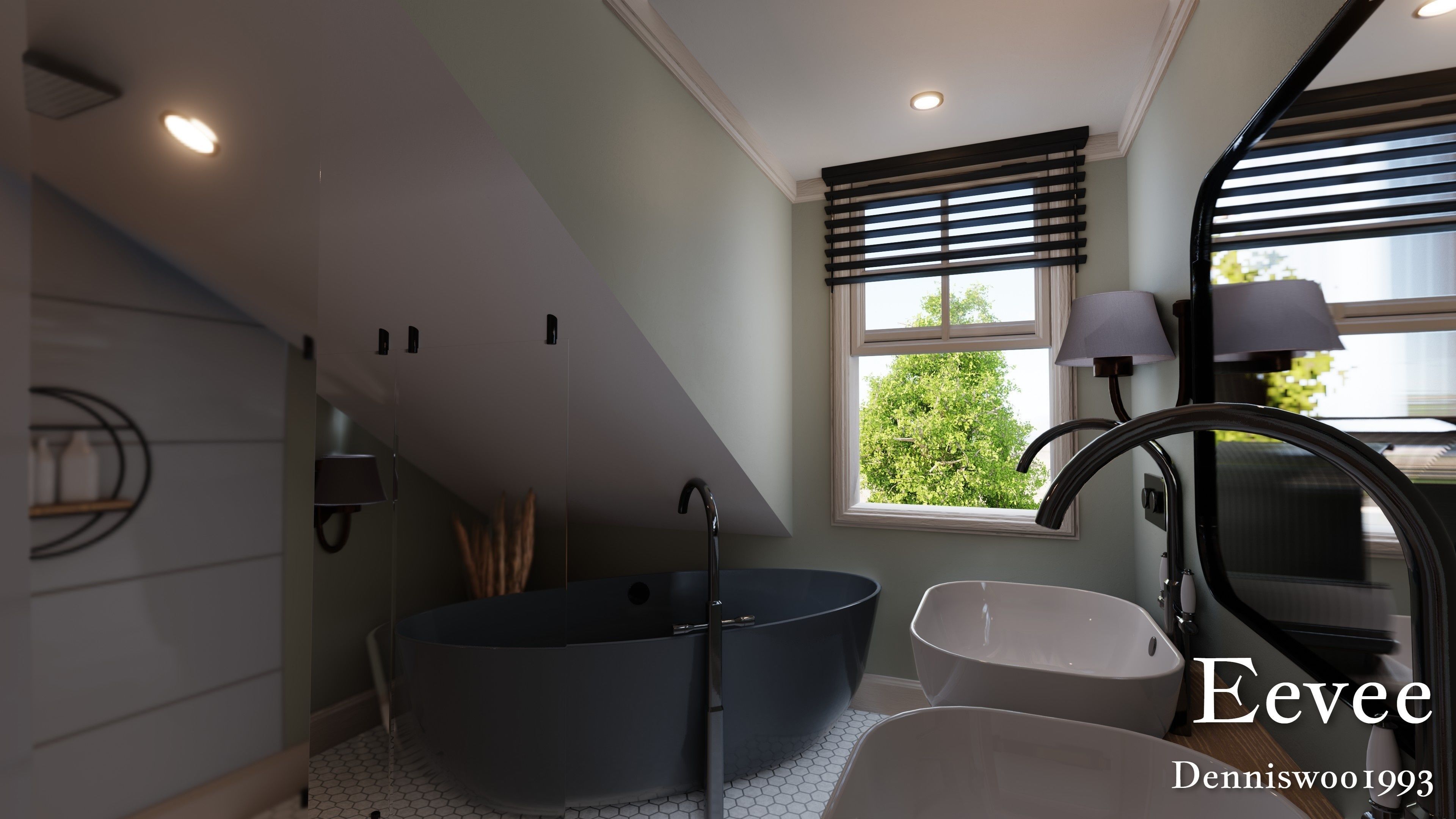 Modular Classic Style American House 16 Low-poly 3D model_38