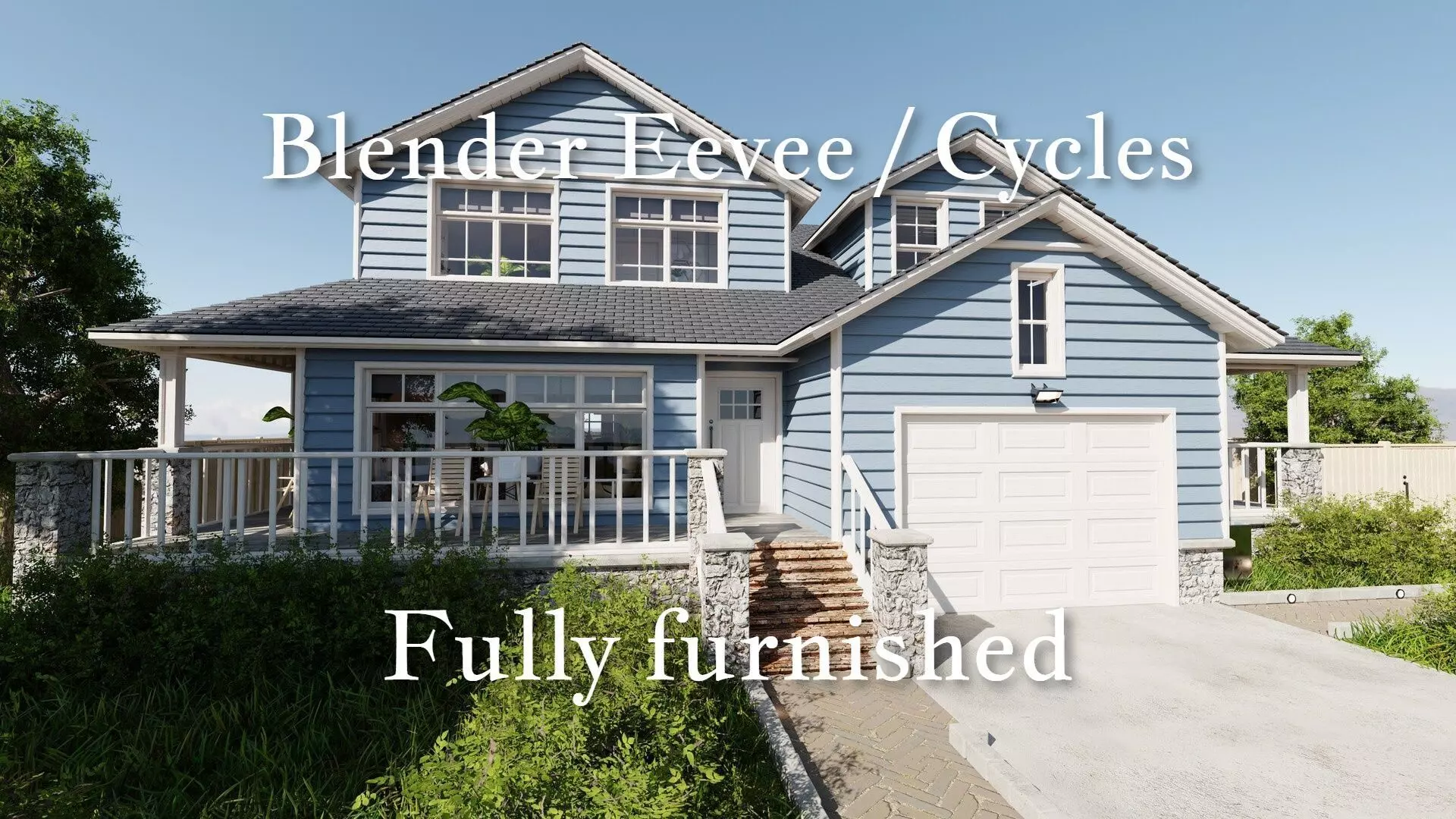 Modular Classic Style American House 16 Low-poly 3D model_0