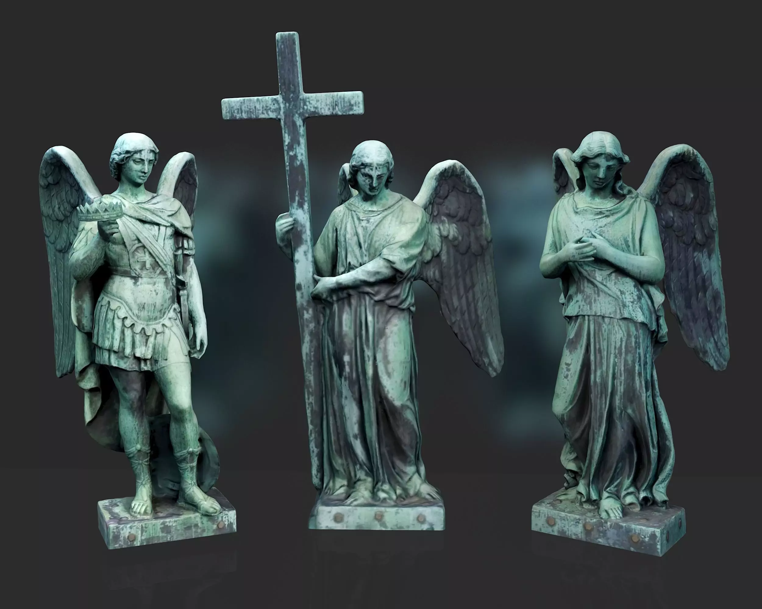 Photogrammetry angels statues 3D model