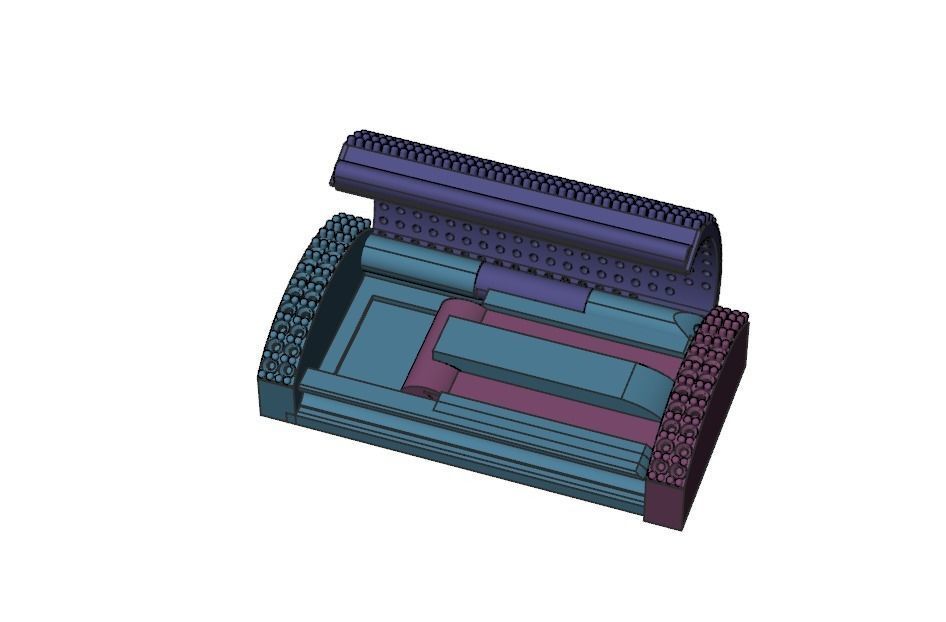 Cuban link chain box lock  3D print model_3