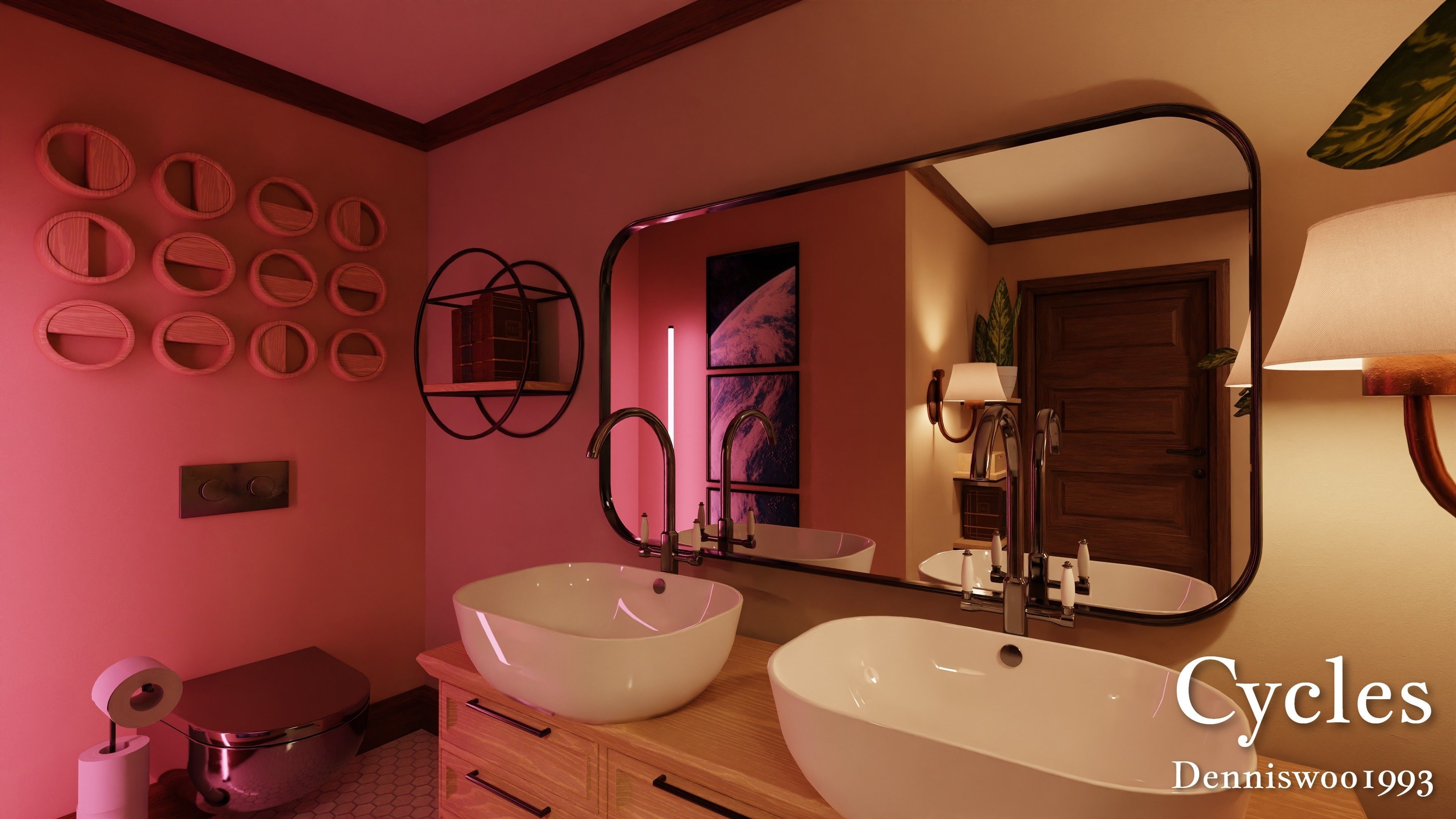 Modular Classic Style American House 17 Low-poly 3D model_9