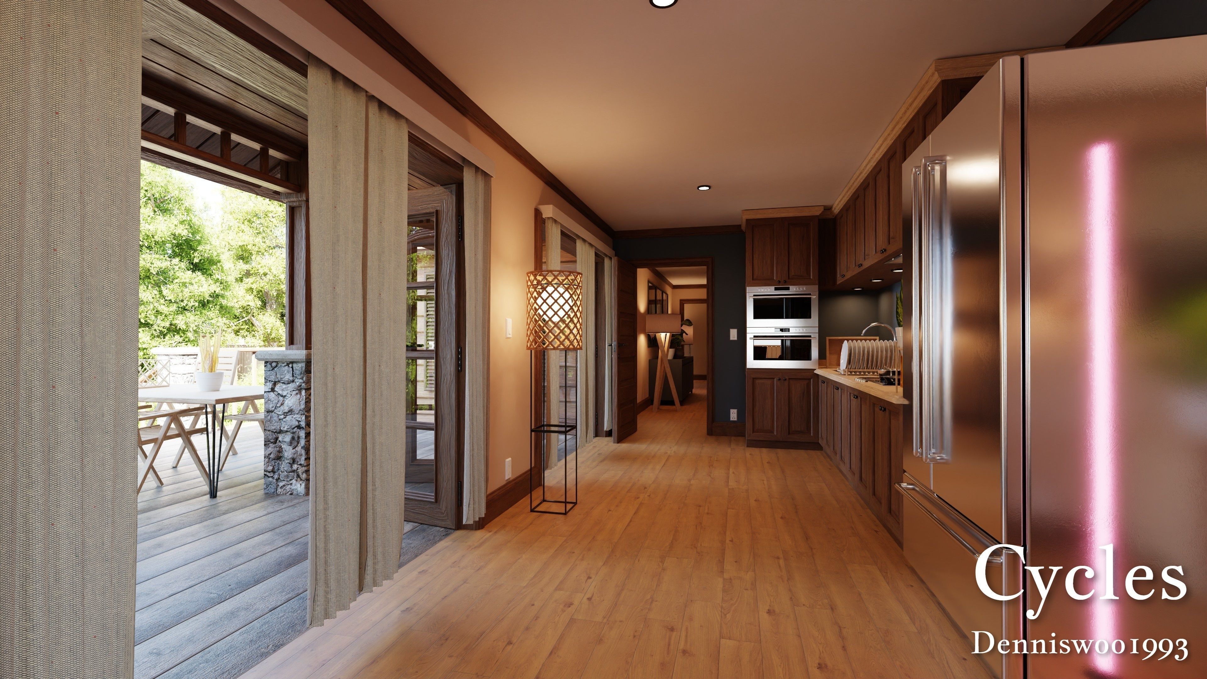 Modular Classic Style American House 17 Low-poly 3D model_10