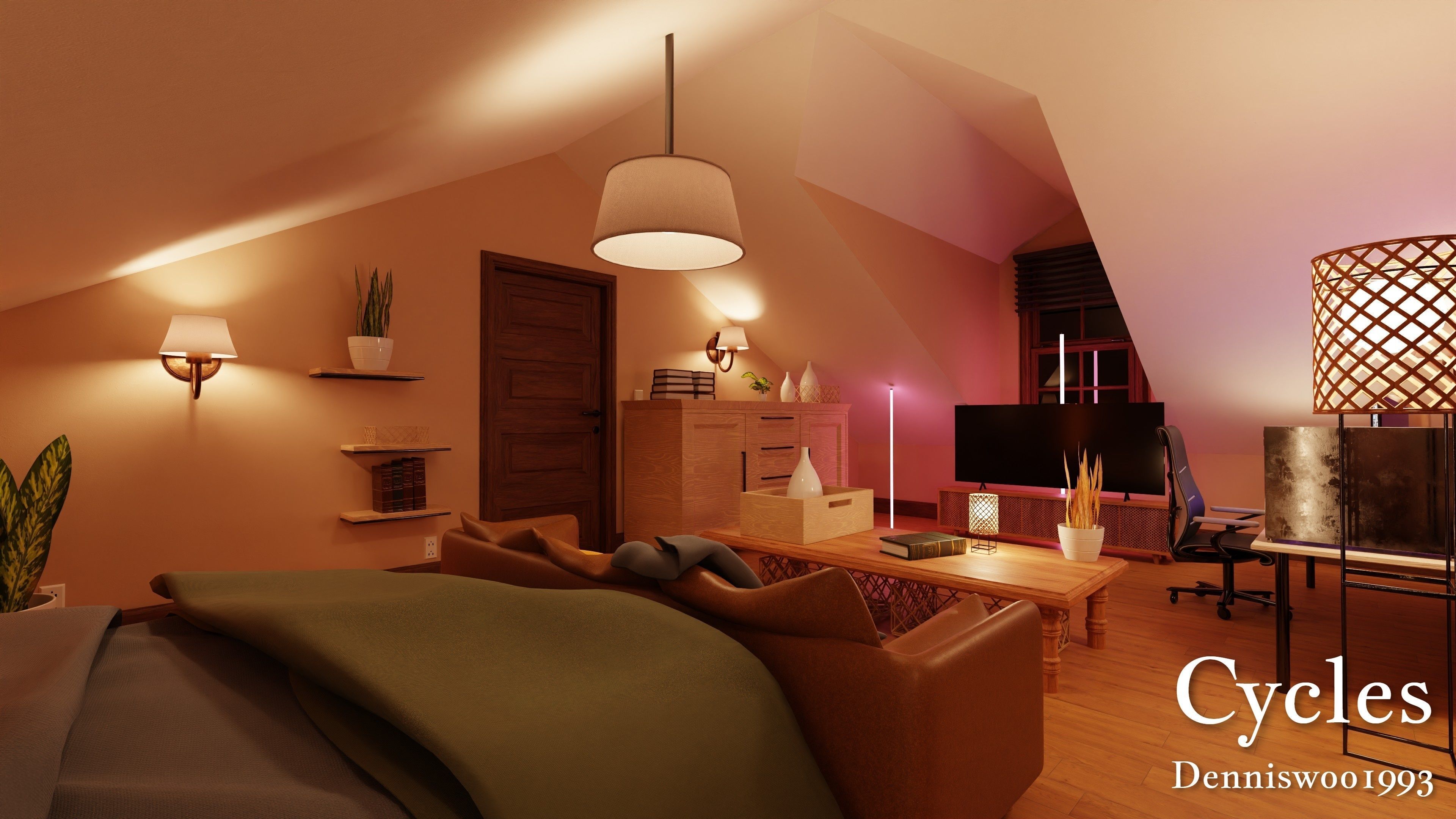 Modular Classic Style American House 17 Low-poly 3D model_31