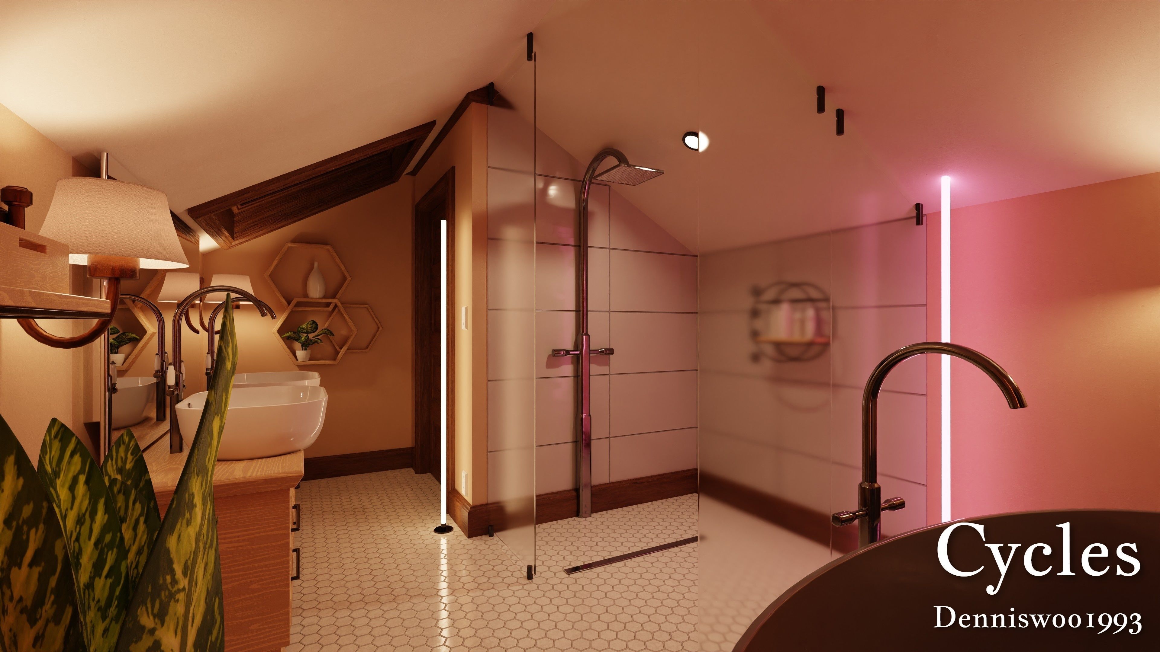 Modular Classic Style American House 17 Low-poly 3D model_30