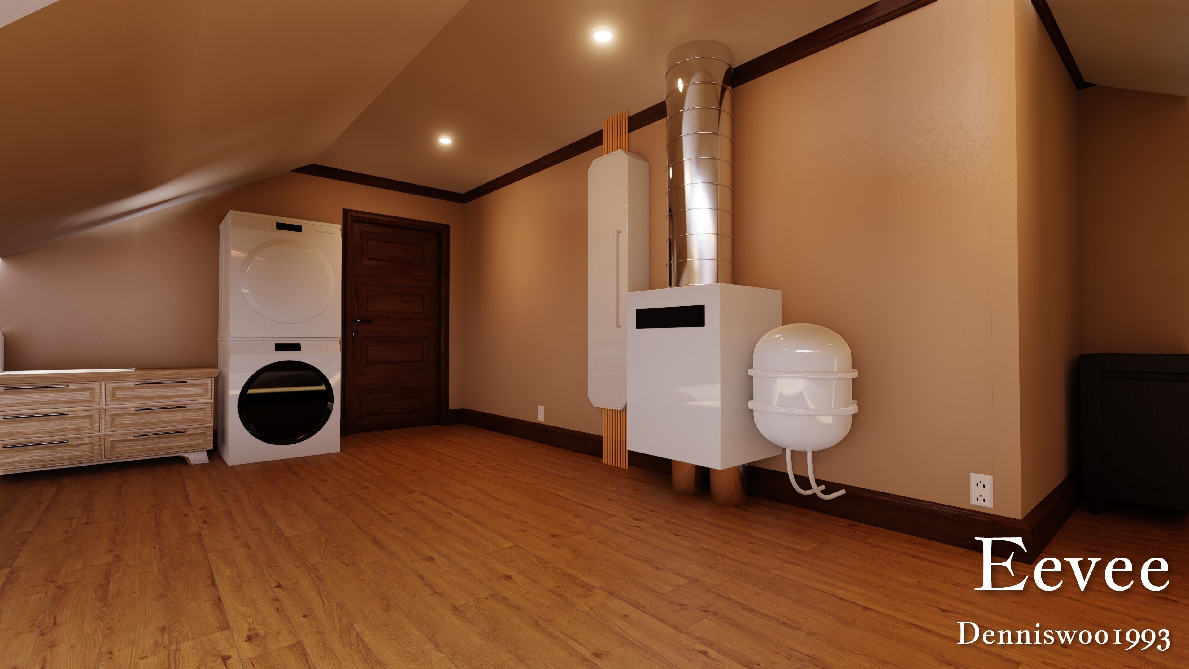 Modular Classic Style American House 17 Low-poly 3D model_45