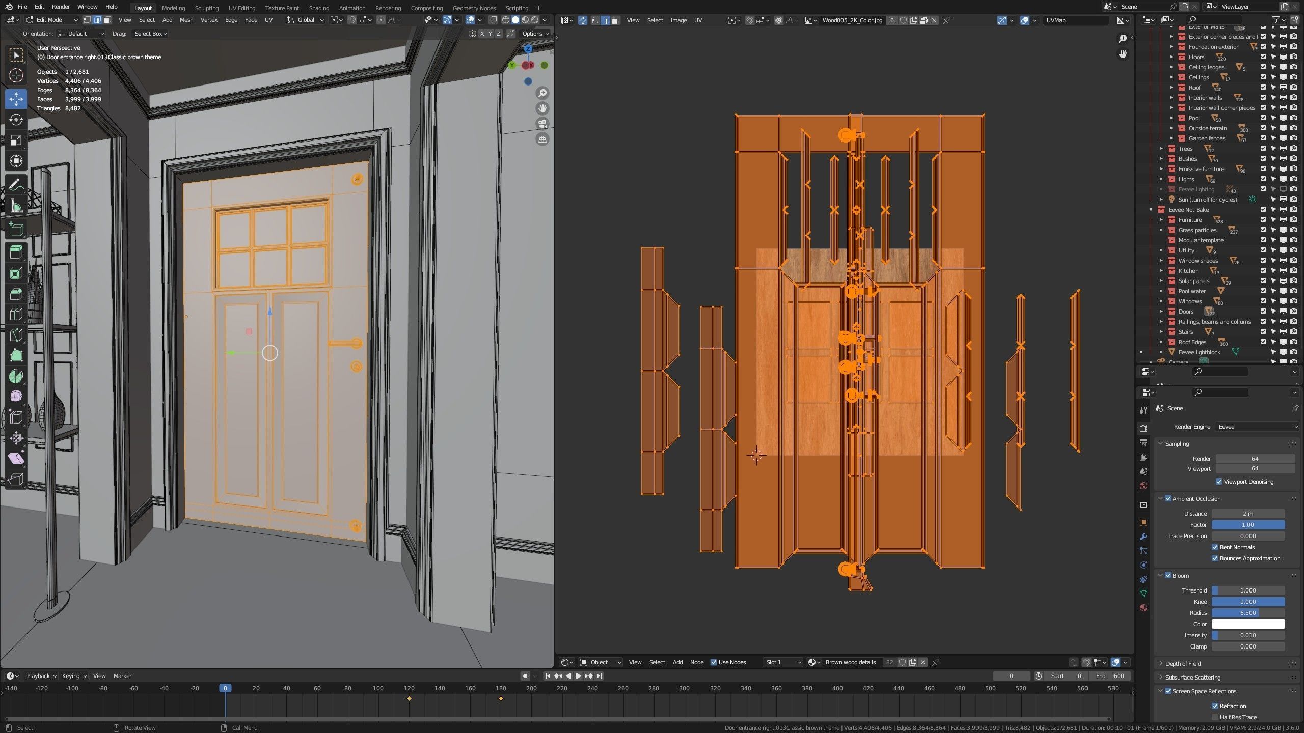 Modular Classic Style American House 17 Low-poly 3D model_57