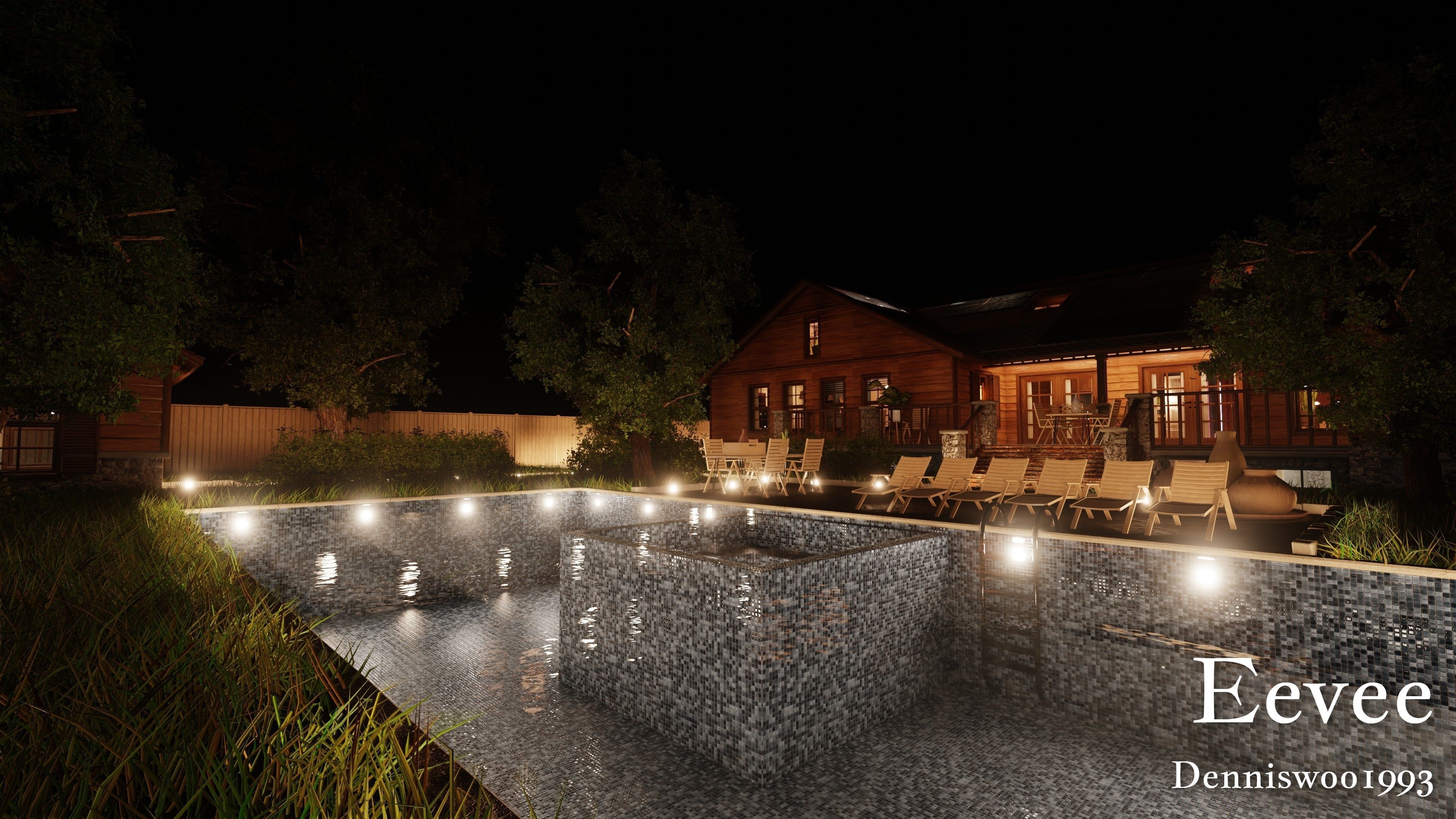 Modular Classic Style American House 17 Low-poly 3D model_49