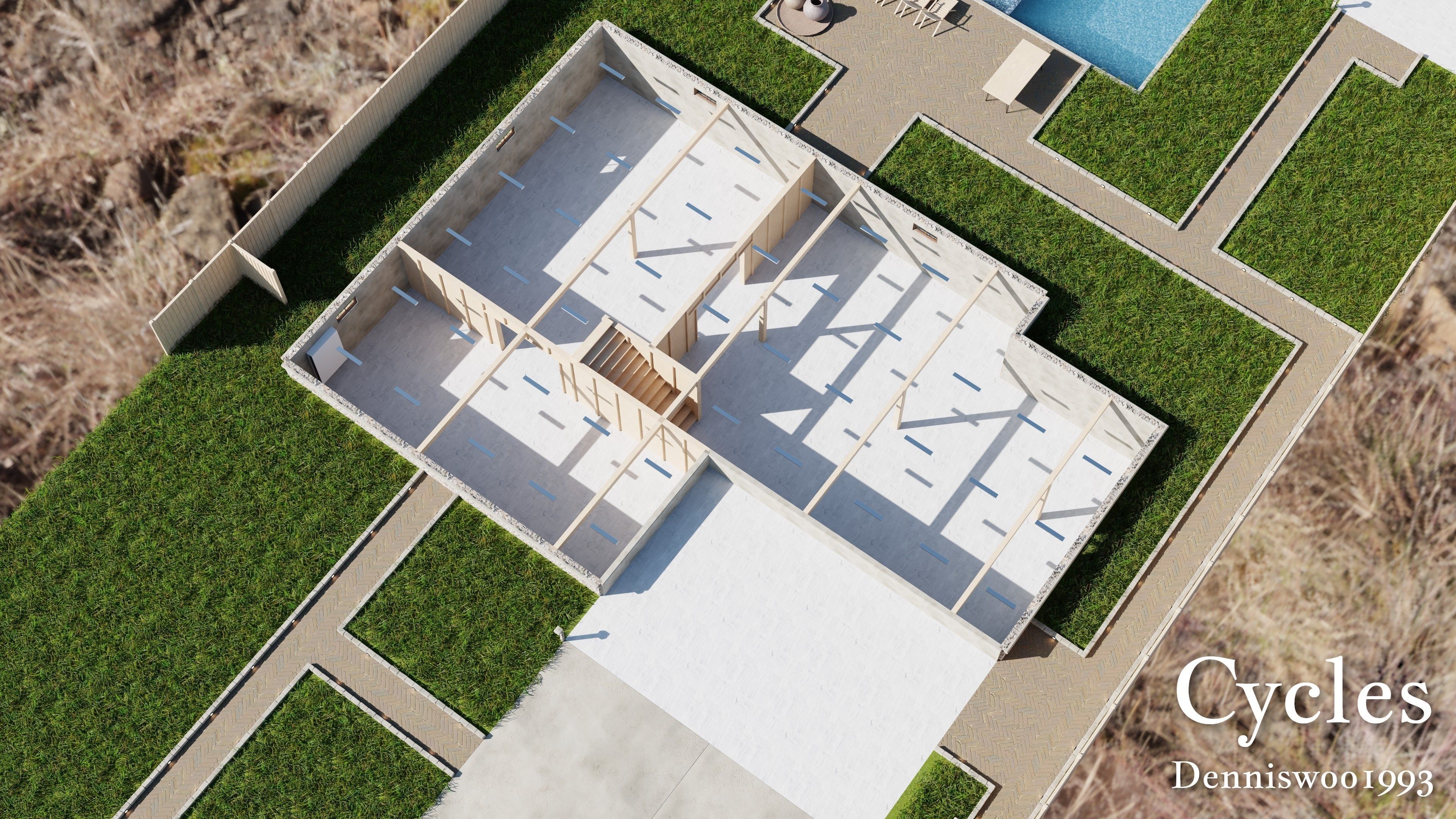 Modular Classic Style American House 17 Low-poly 3D model_5