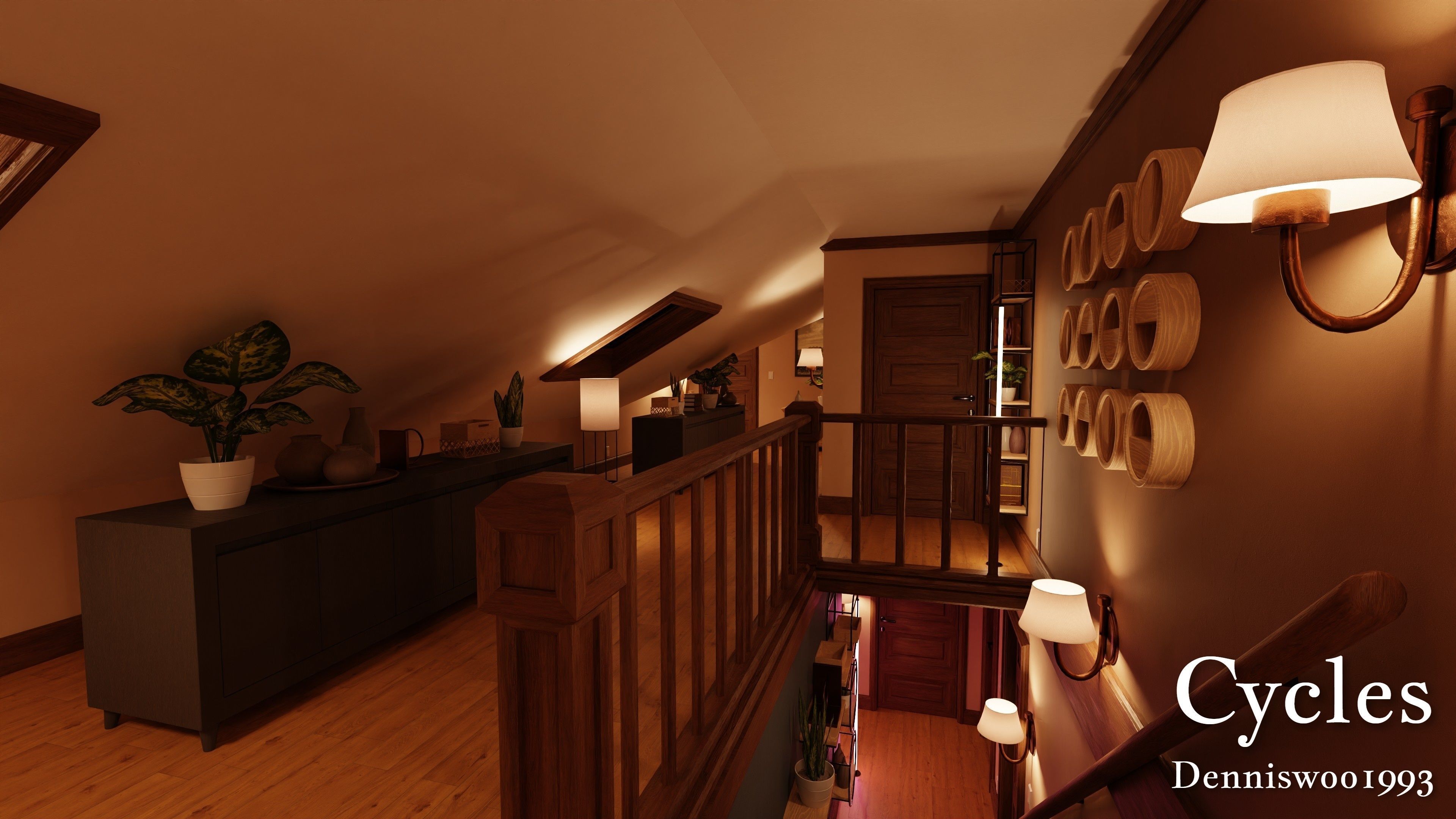 Modular Classic Style American House 17 Low-poly 3D model_34