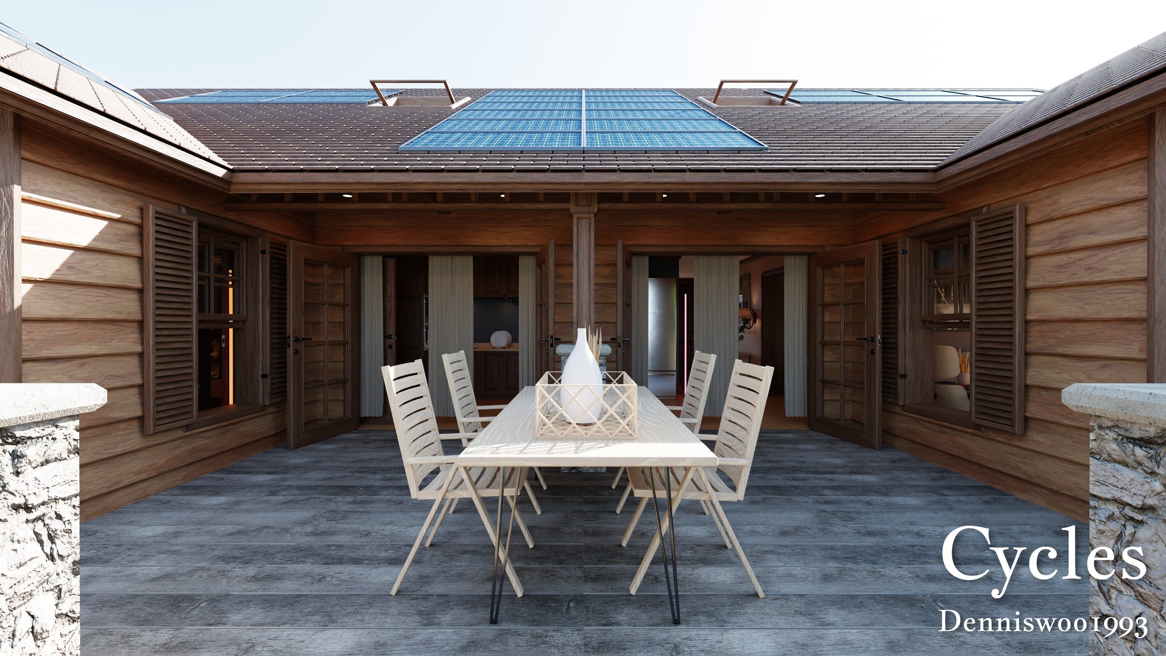 Modular Classic Style American House 17 Low-poly 3D model_22