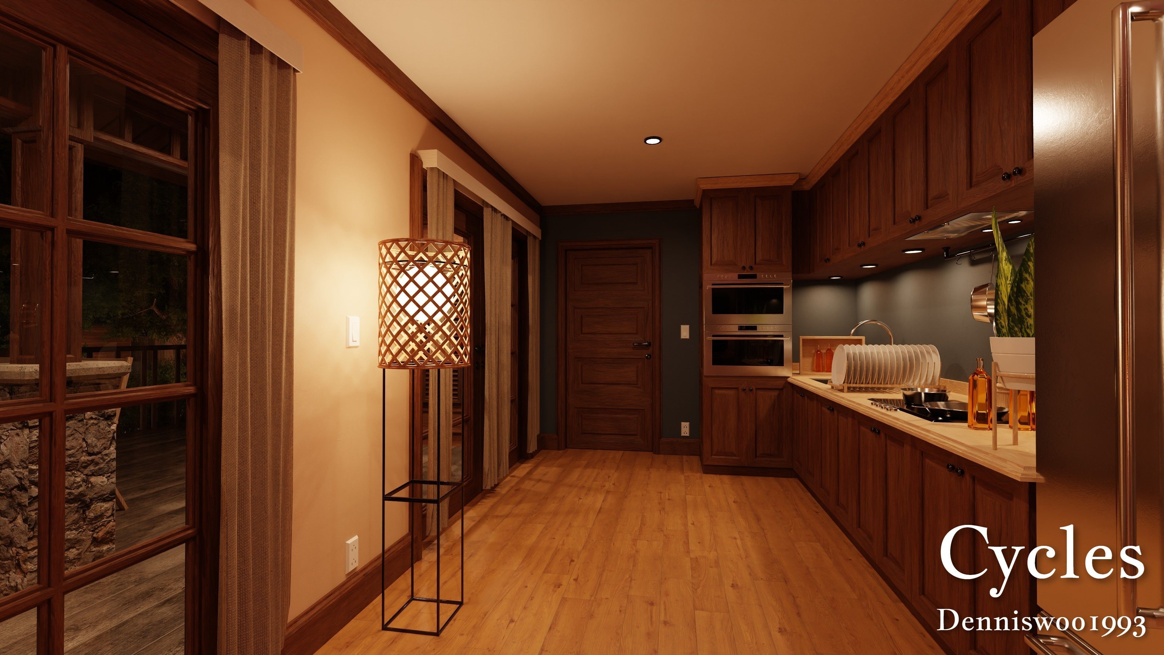 Modular Classic Style American House 17 Low-poly 3D model_28