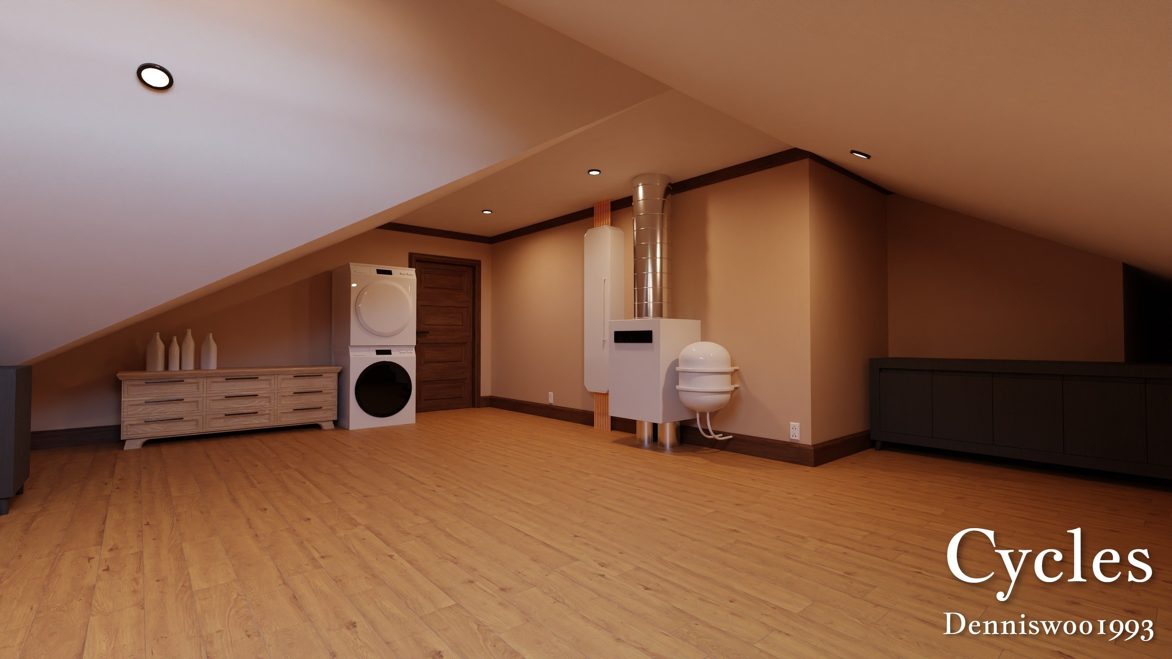 Modular Classic Style American House 17 Low-poly 3D model_17