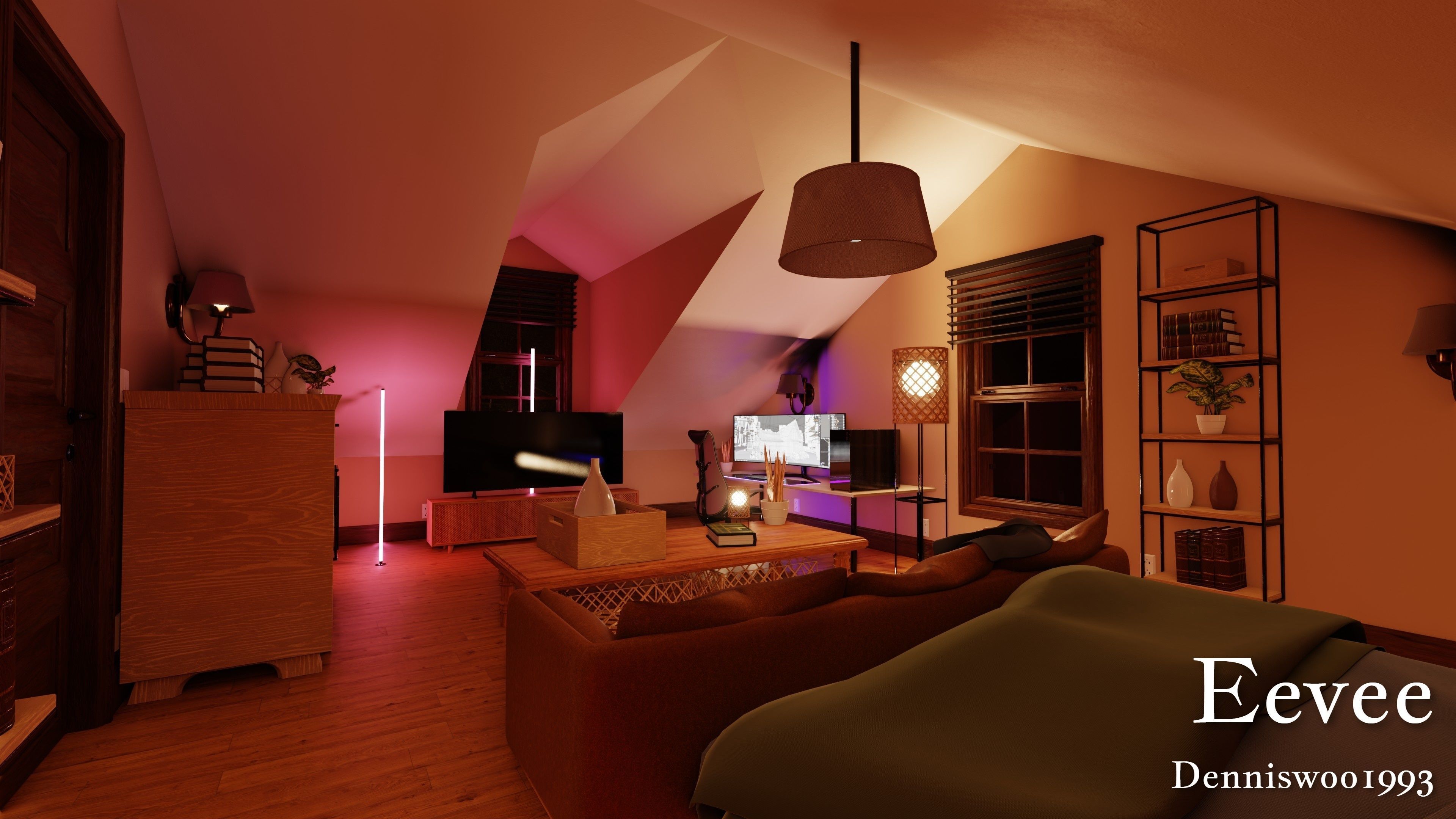 Modular Classic Style American House 17 Low-poly 3D model_51