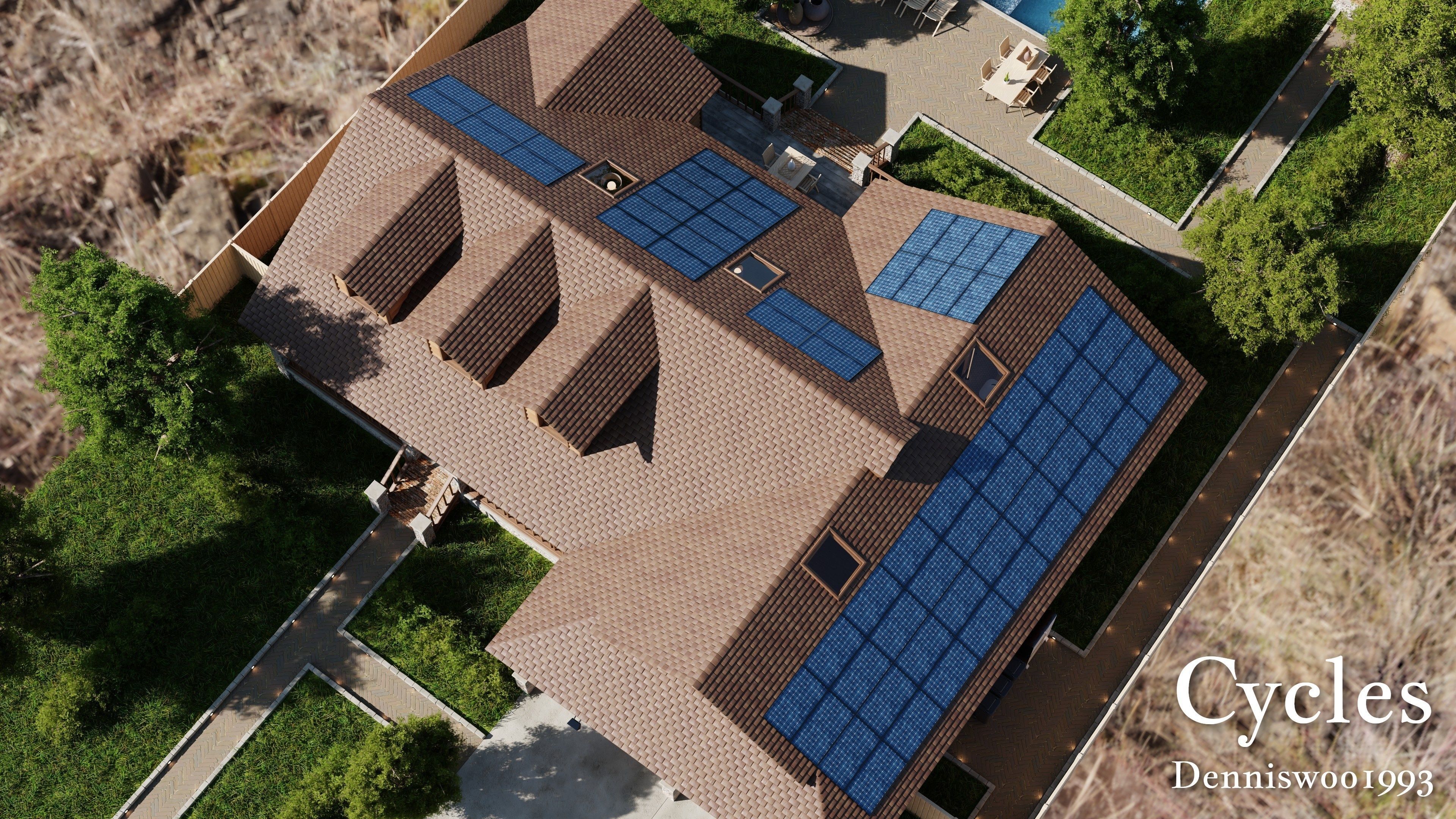 Modular Classic Style American House 17 Low-poly 3D model_8