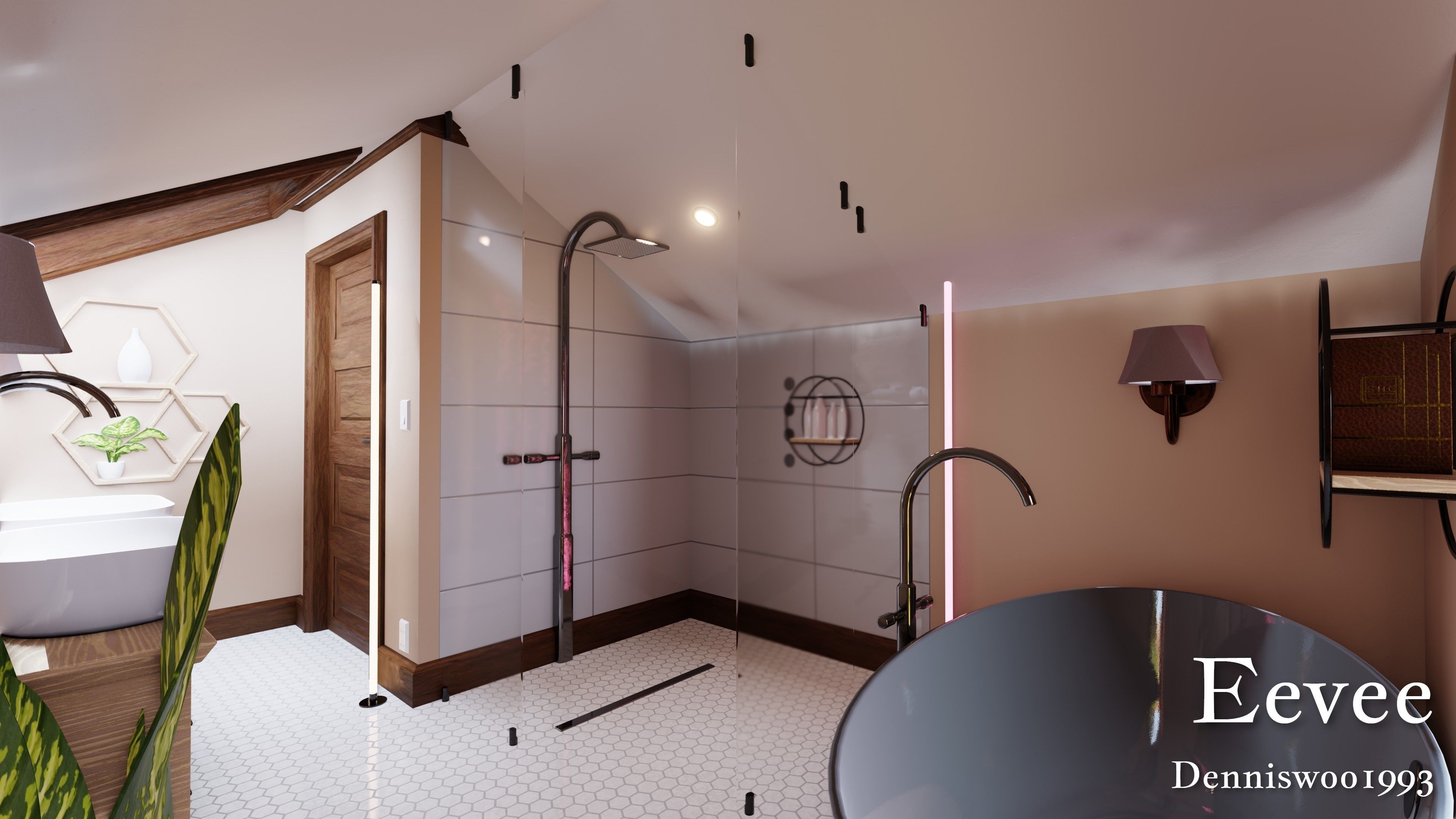 Modular Classic Style American House 17 Low-poly 3D model_43