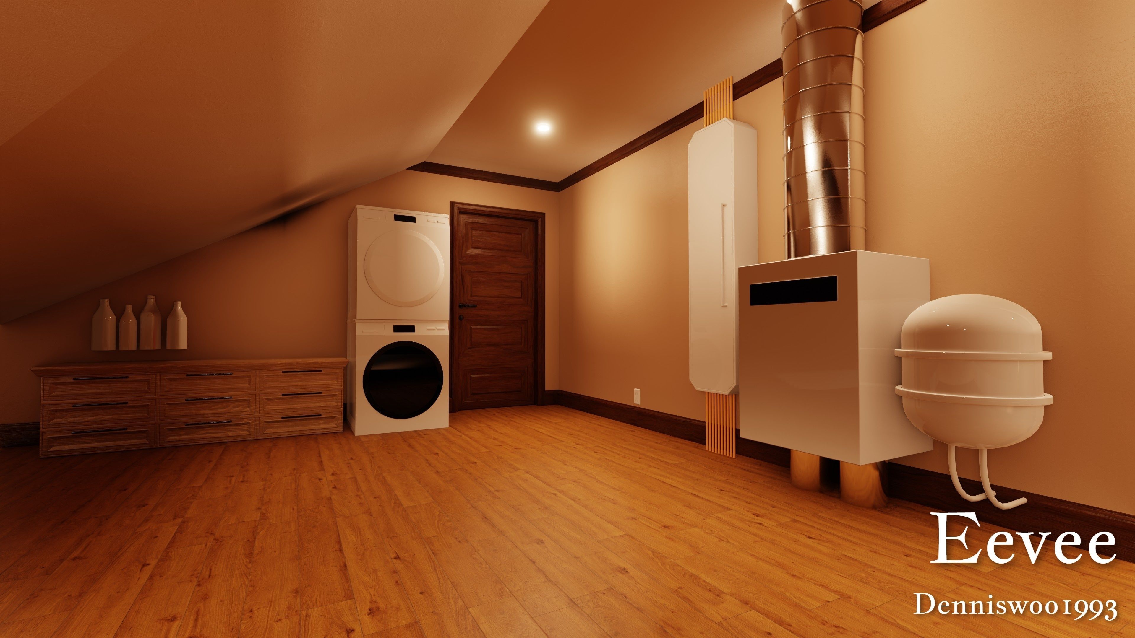 Modular Classic Style American House 17 Low-poly 3D model_54