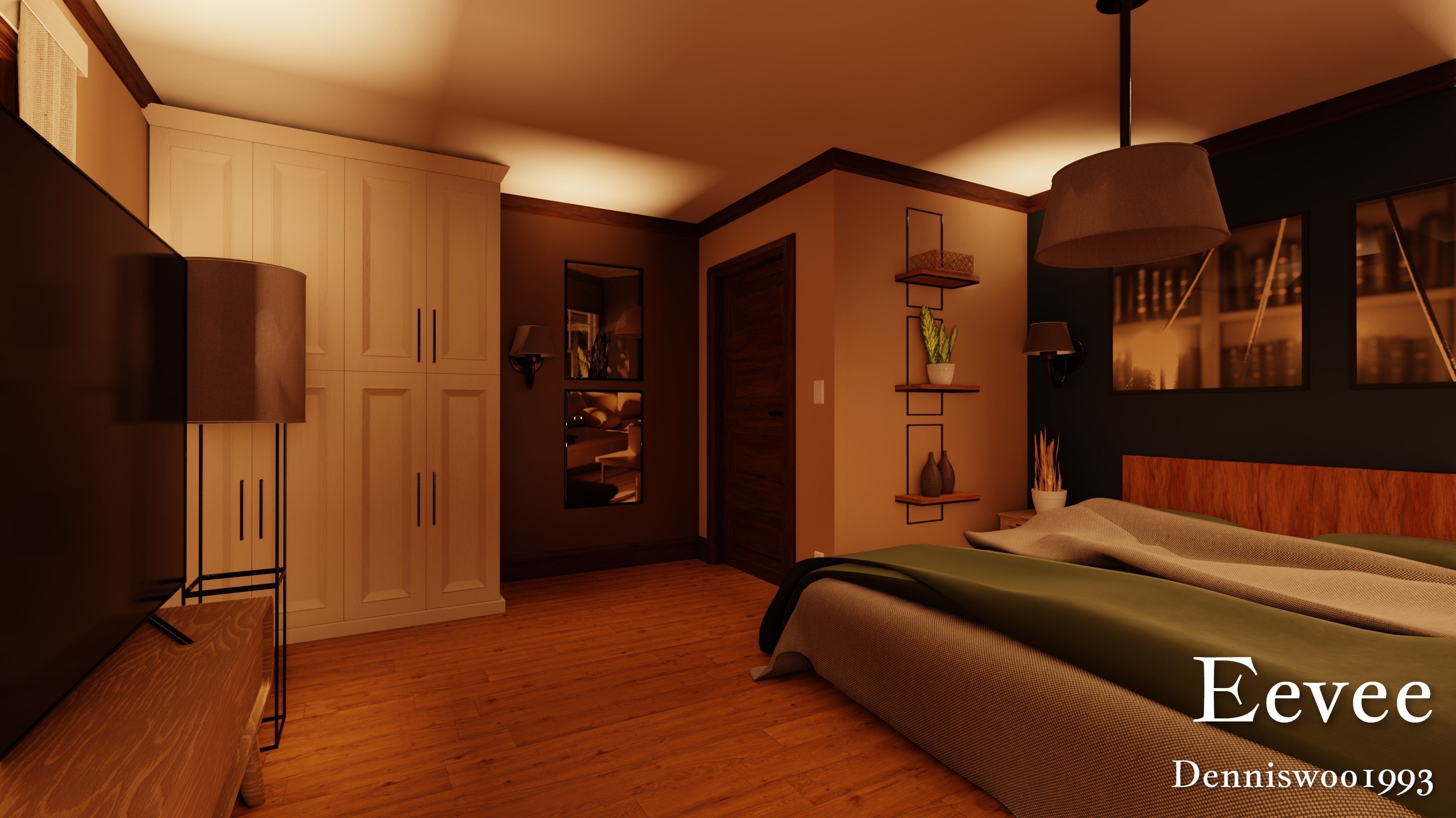 Modular Classic Style American House 17 Low-poly 3D model_52