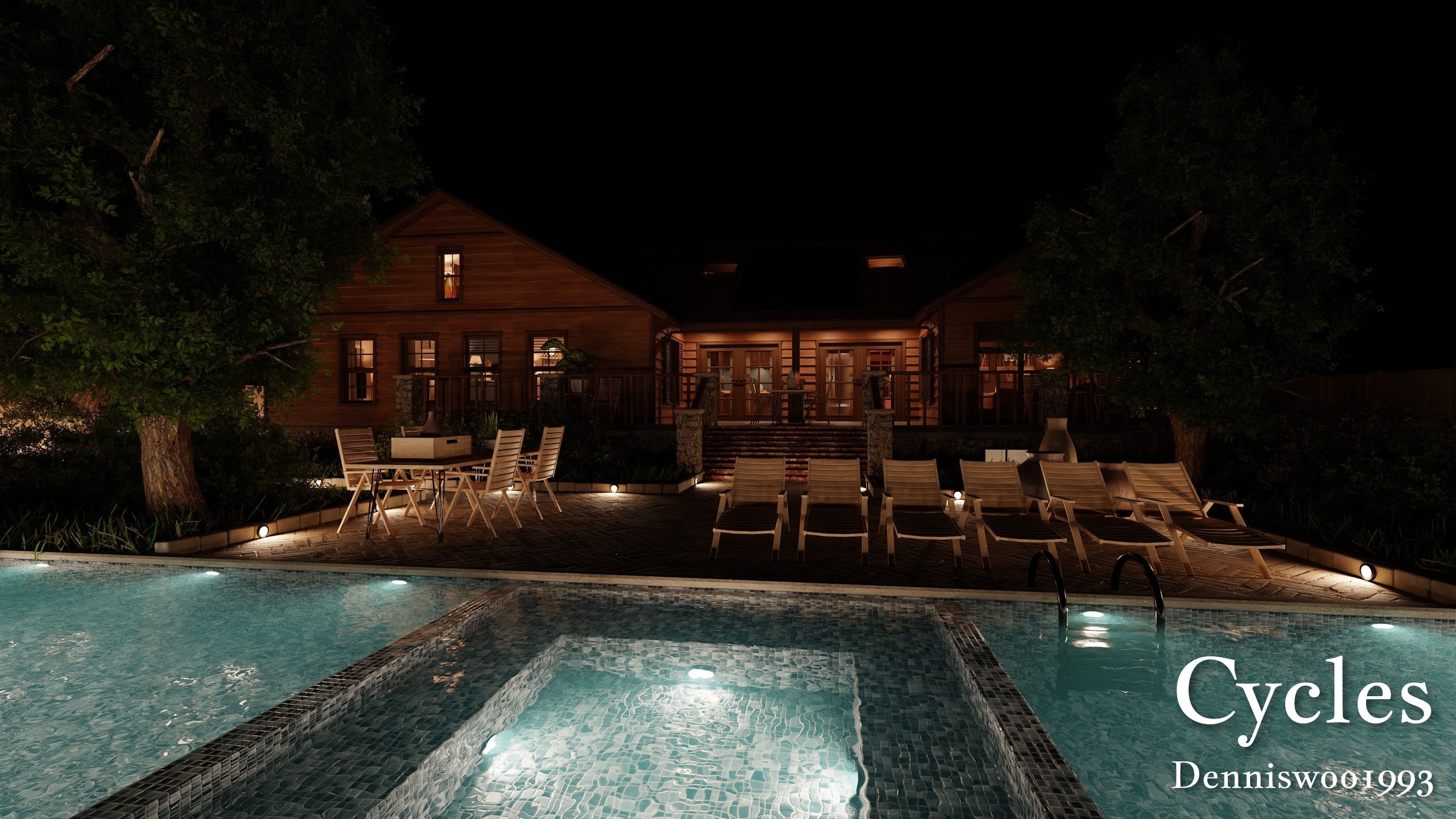 Modular Classic Style American House 17 Low-poly 3D model_29