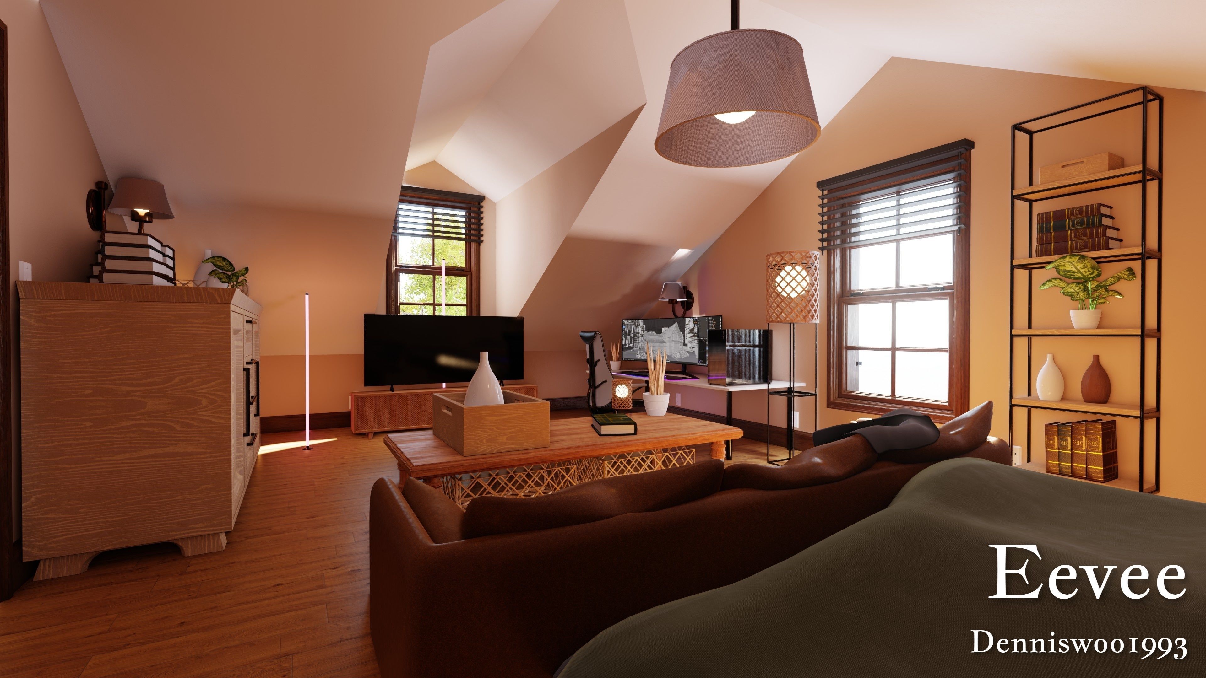 Modular Classic Style American House 17 Low-poly 3D model_44