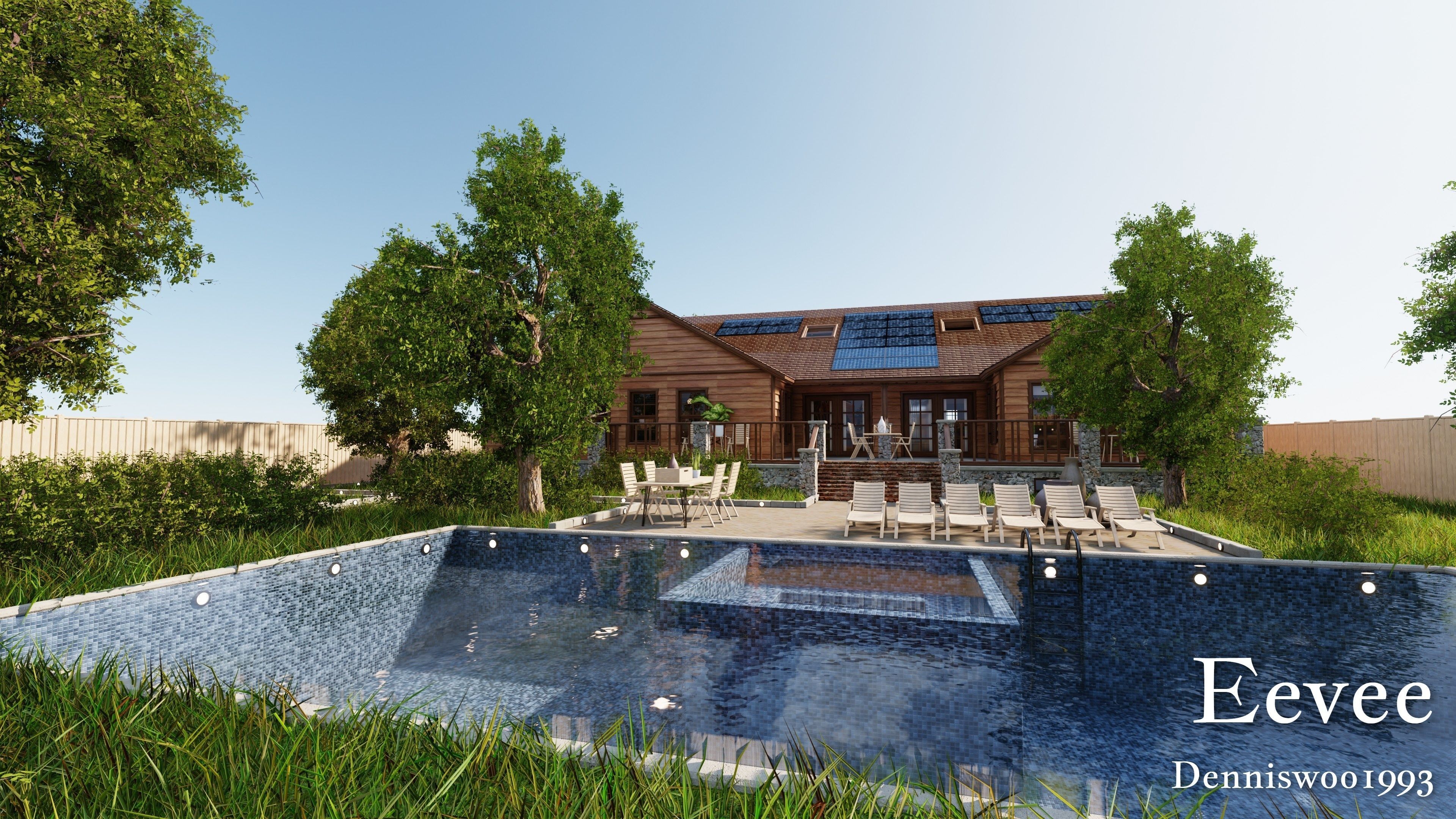 Modular Classic Style American House 17 Low-poly 3D model_42