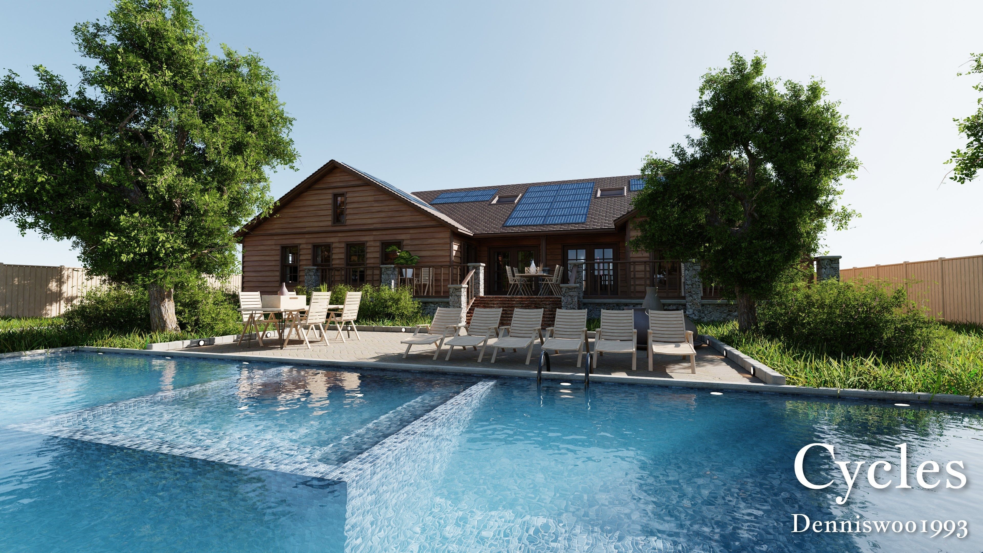 Modular Classic Style American House 17 Low-poly 3D model_4