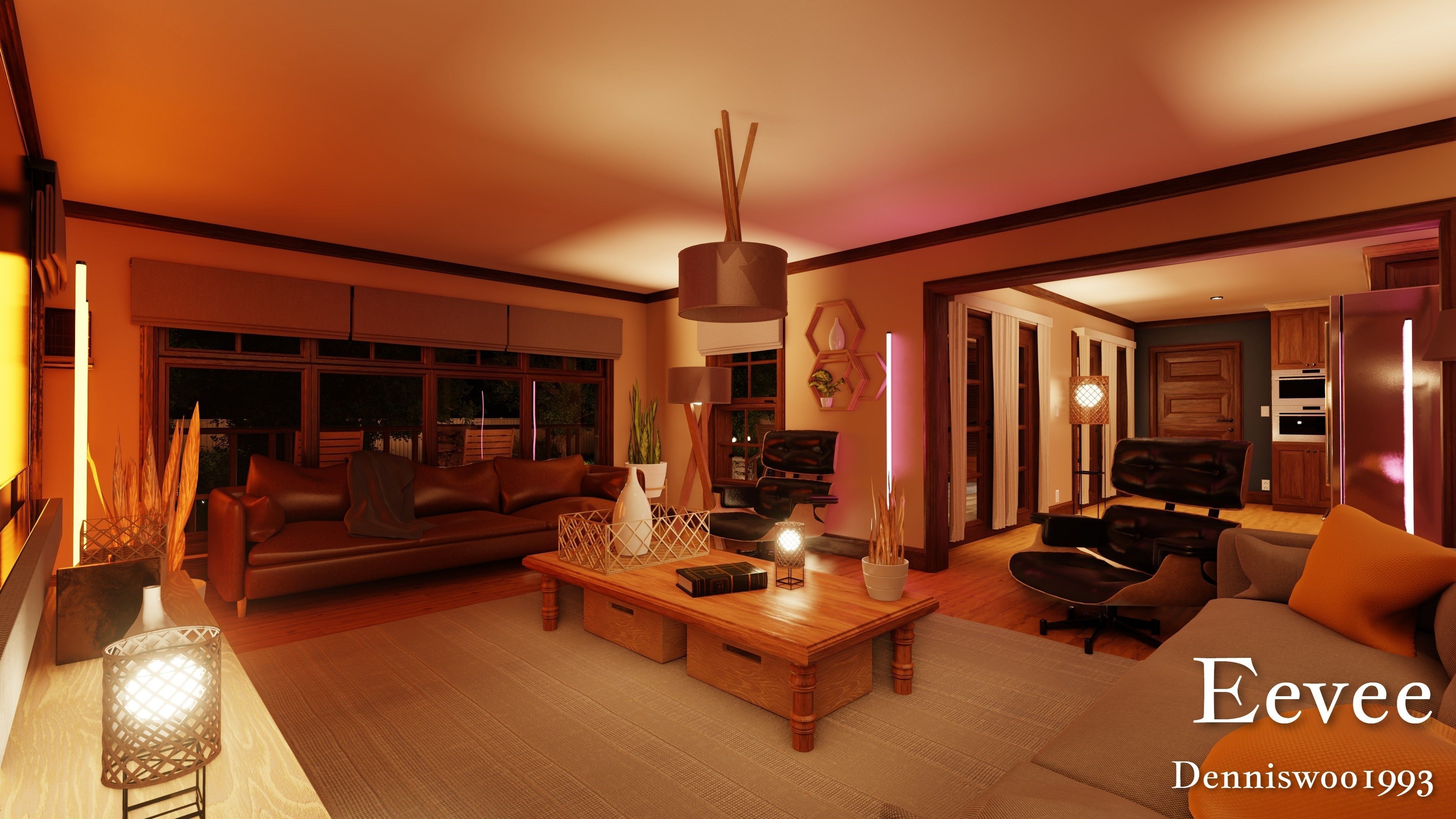 Modular Classic Style American House 17 Low-poly 3D model_48