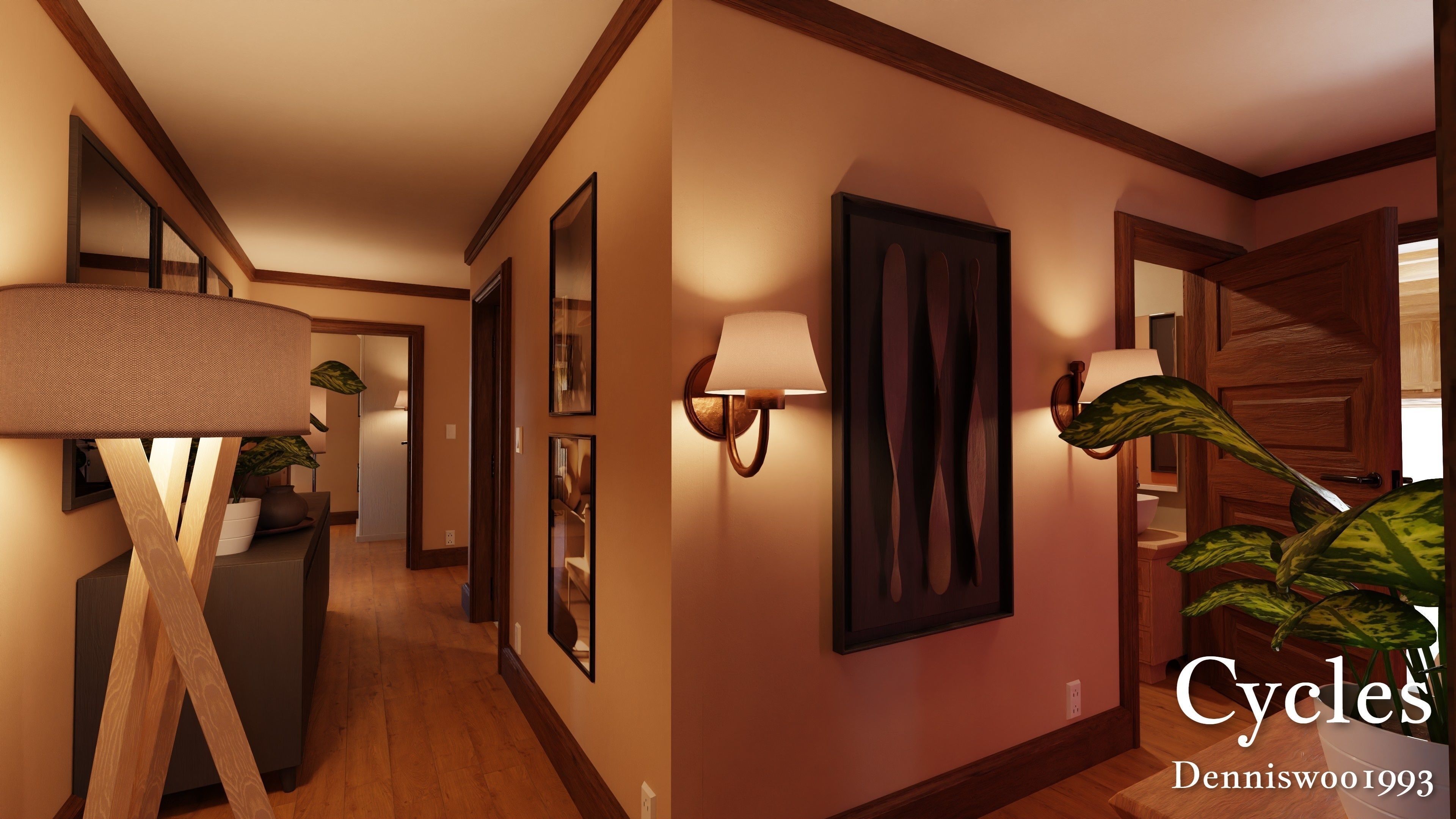 Modular Classic Style American House 17 Low-poly 3D model_18