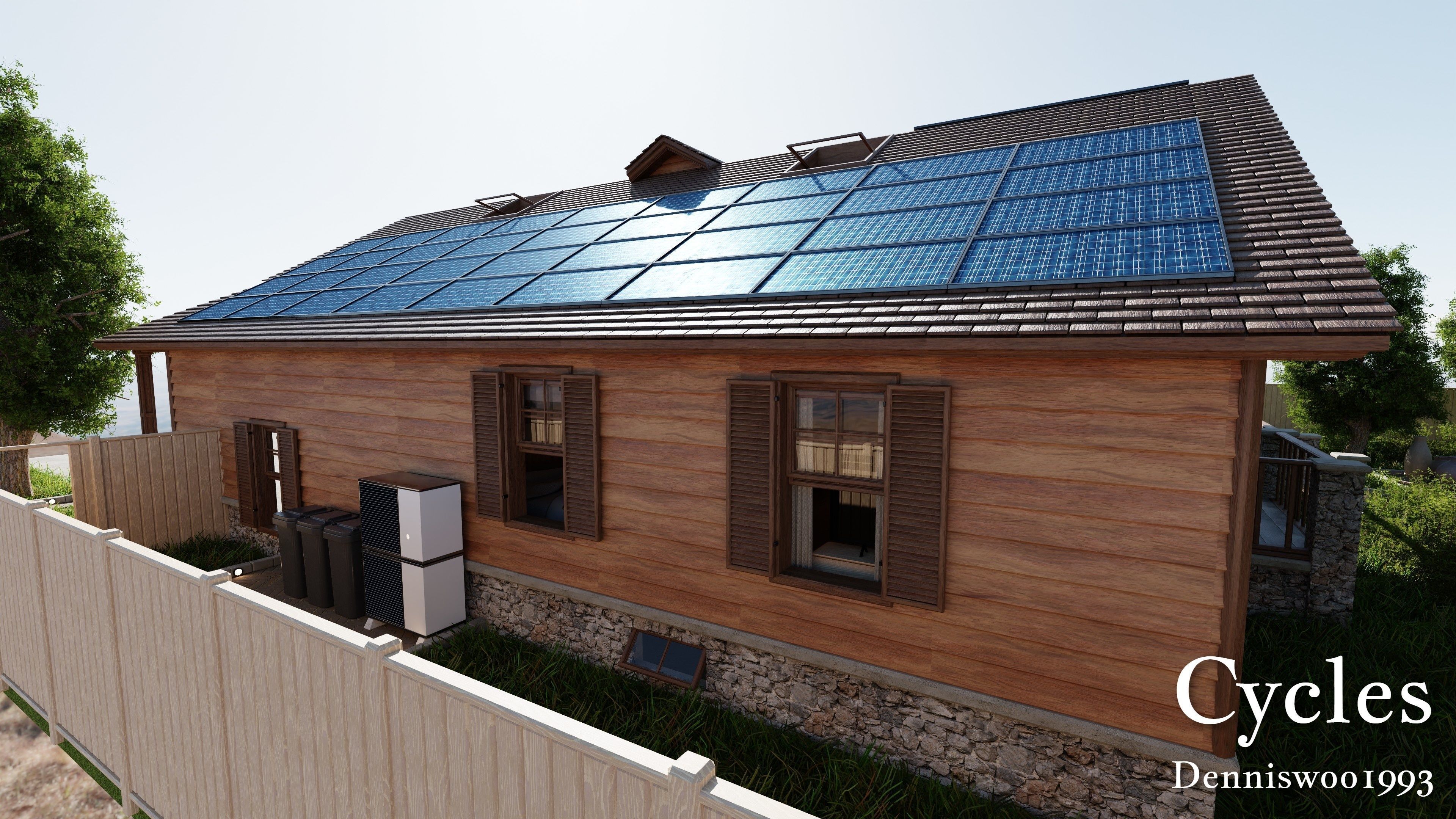 Modular Classic Style American House 17 Low-poly 3D model_25