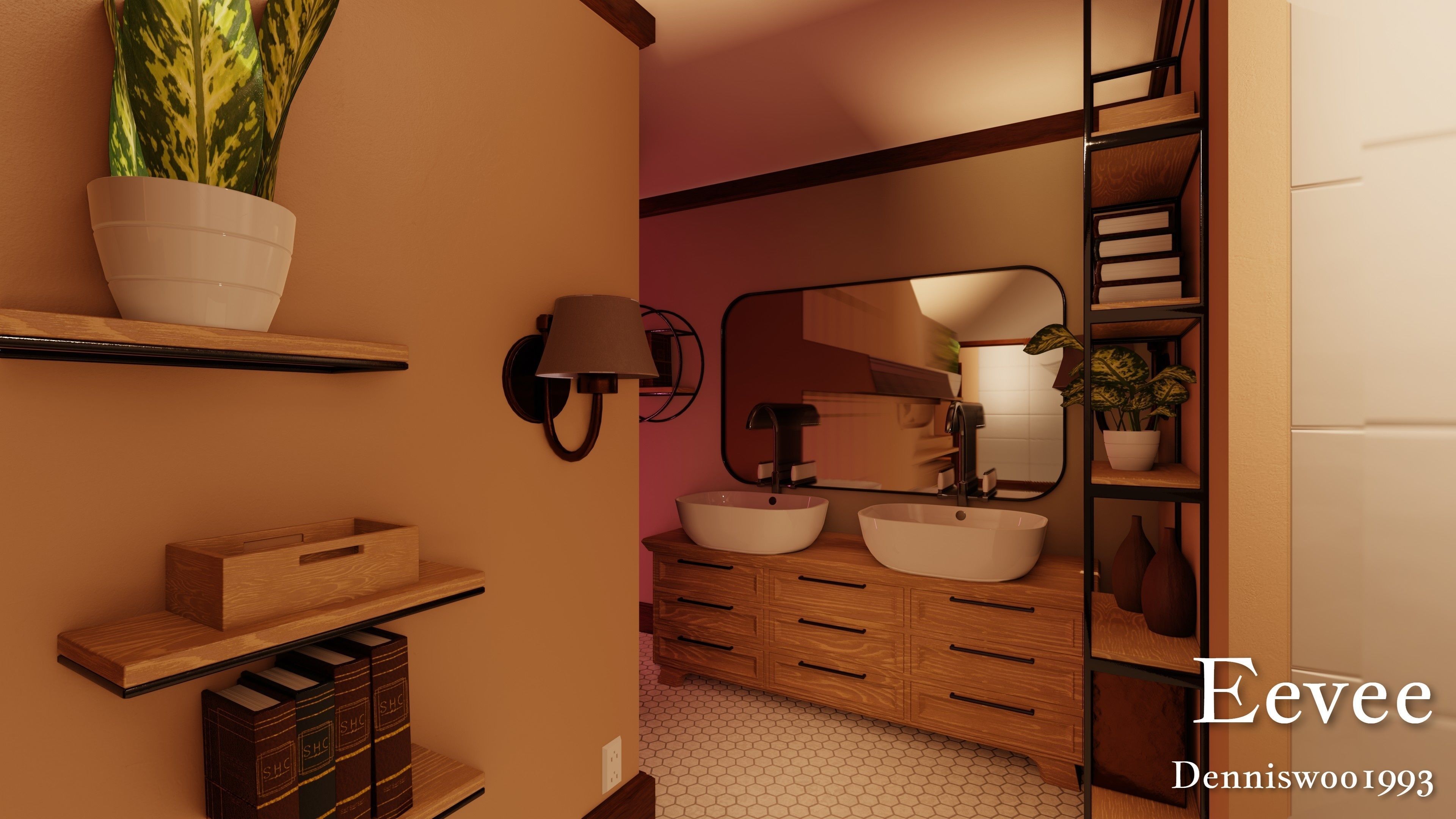 Modular Classic Style American House 17 Low-poly 3D model_39