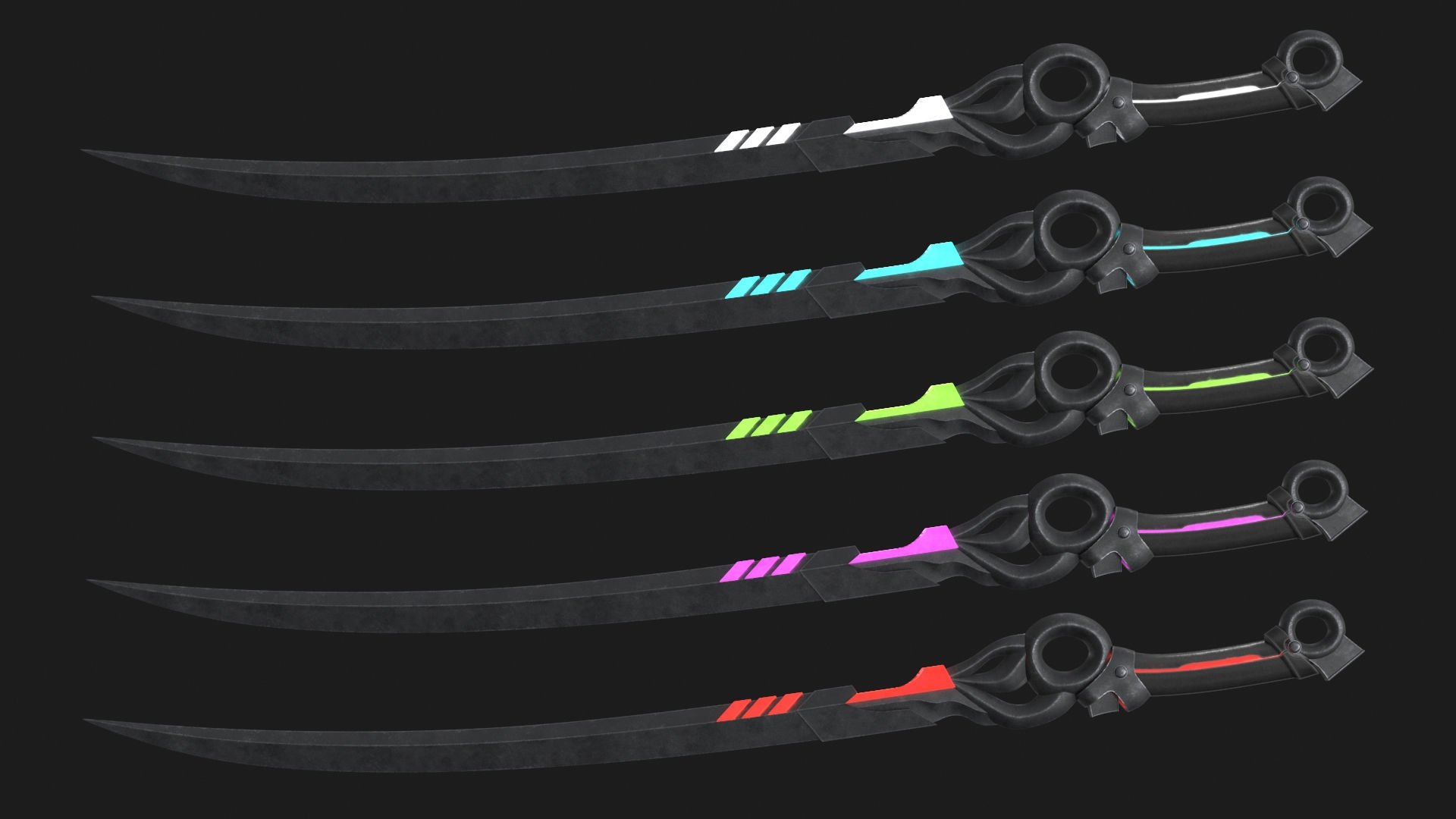 Fantasy Sci-Fi Sword set of 3 3D Model Collection_17