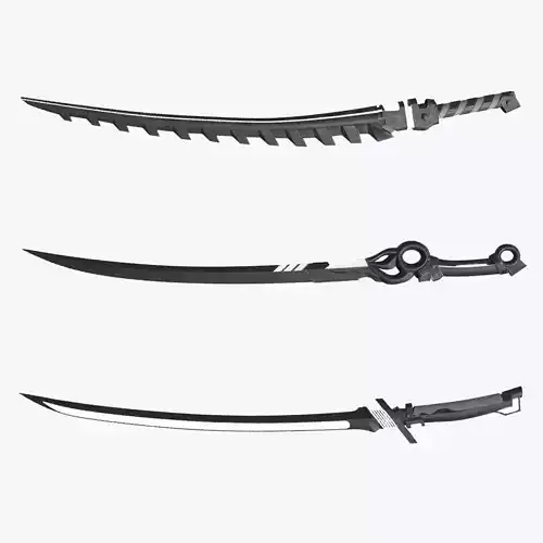 Fantasy Sci-Fi Sword set of 3 3D Model Collection Fantasy Sci-Fi Sword set of 3 3D Model Collection