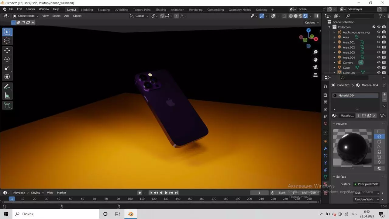Iphone 14 pro Low-poly 3D model_0