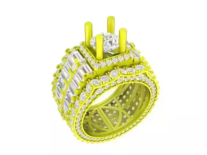 6965 luxury baguette diamond men ring