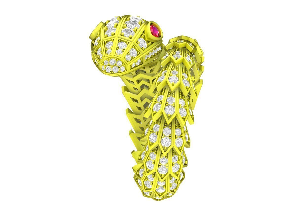 Snake Diamond Ring for Men Special Occasion 6969 3D print model_3