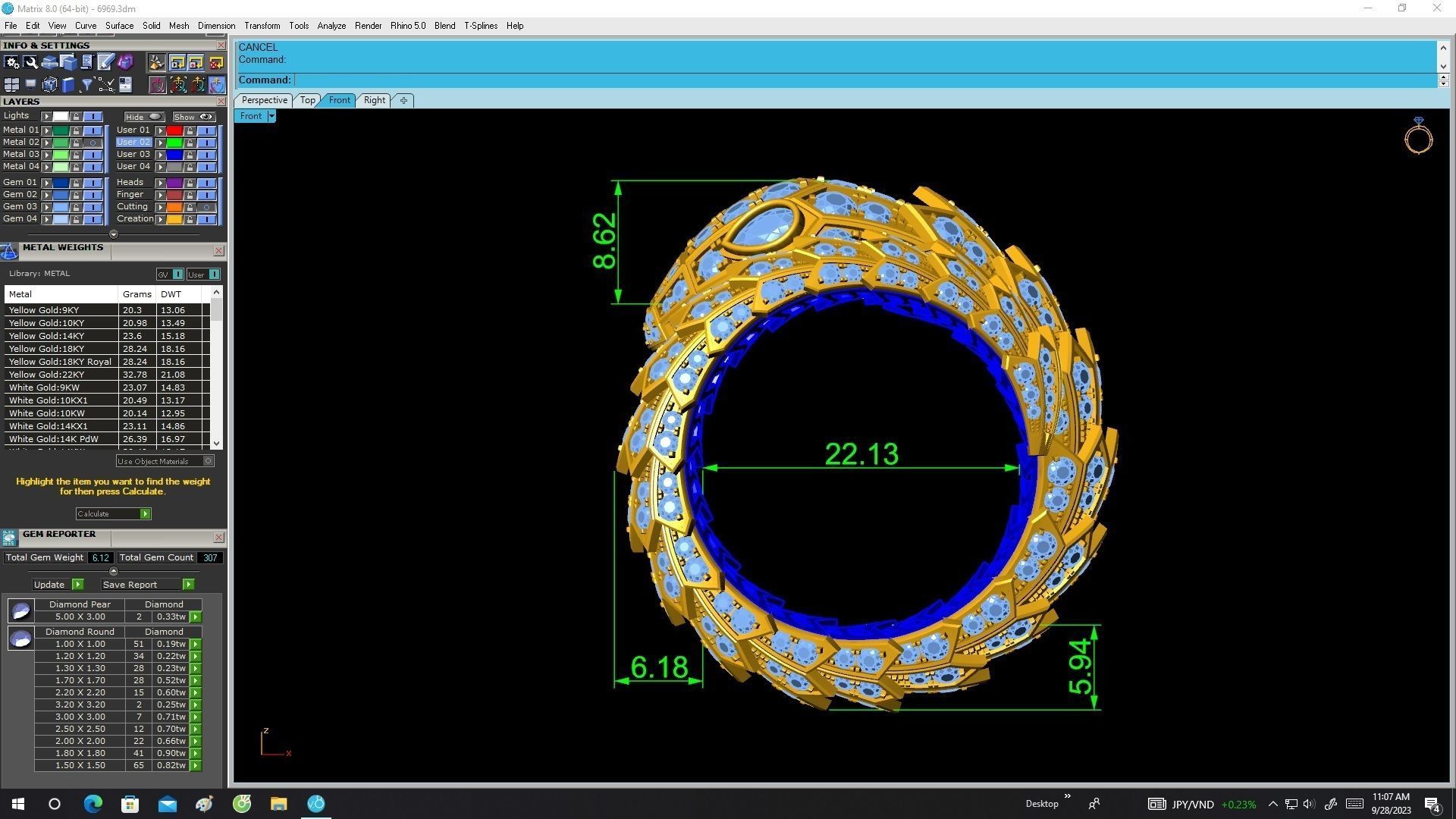 Snake Diamond Ring for Men Special Occasion 6969 3D print model_6