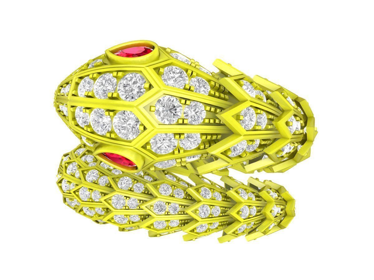 Snake Diamond Ring for Men Special Occasion 6969 3D print model_1