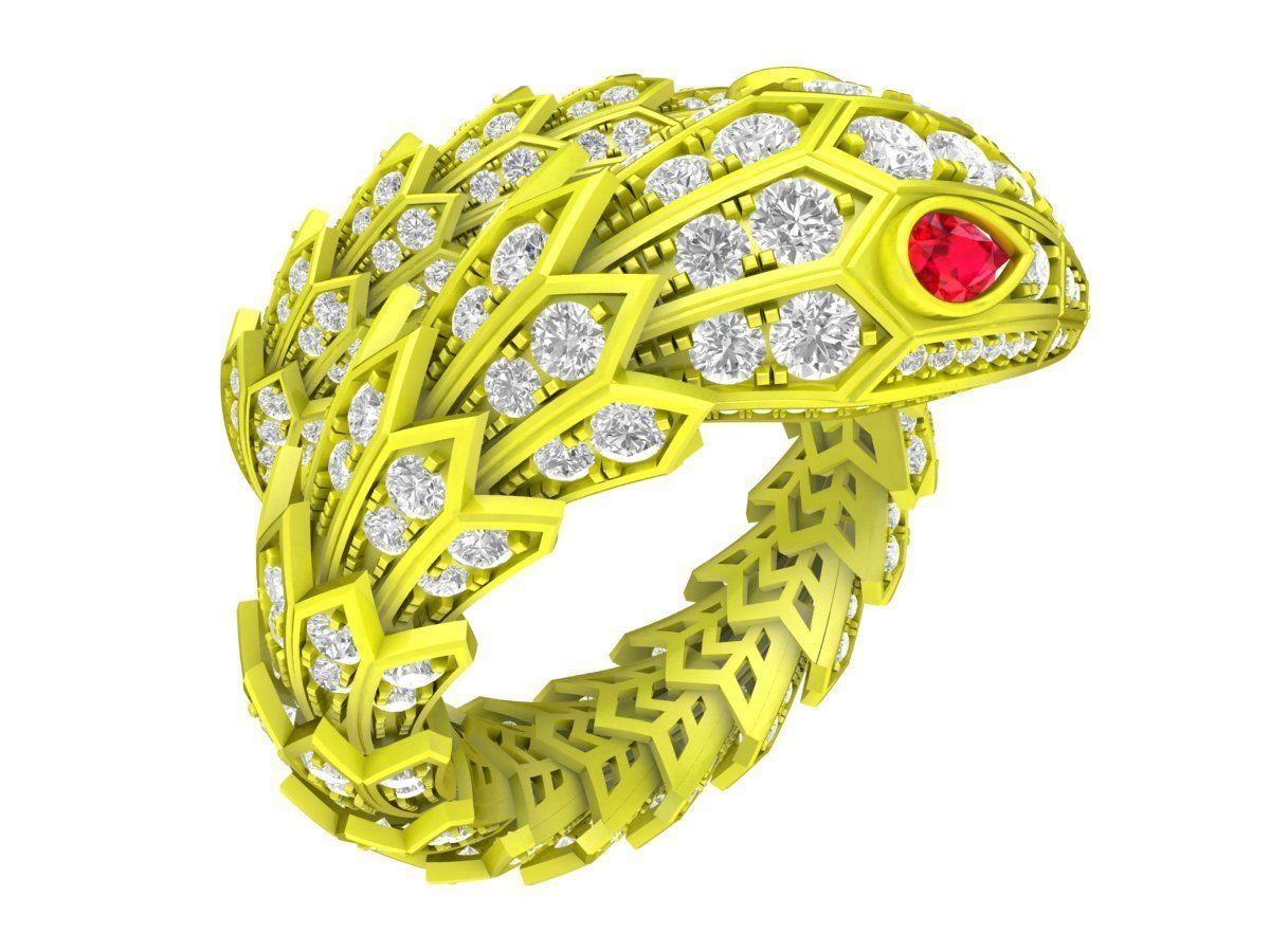 Snake Diamond Ring for Men Special Occasion 6969 3D print model_4