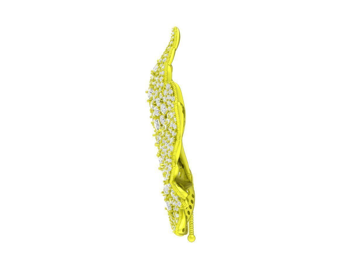 6971 Art Diamond Leaf Pendant 3D print model_2