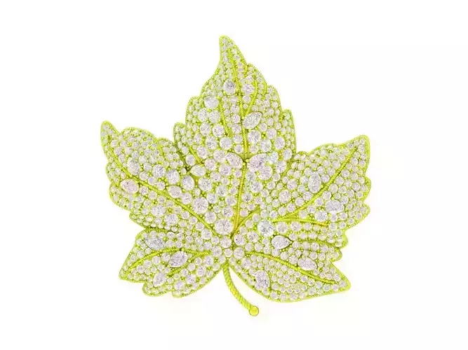 6971 Art Diamond Leaf Pendant 