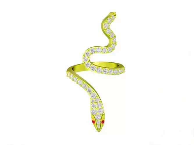 6973 Kute Diamond Snake Women Ring